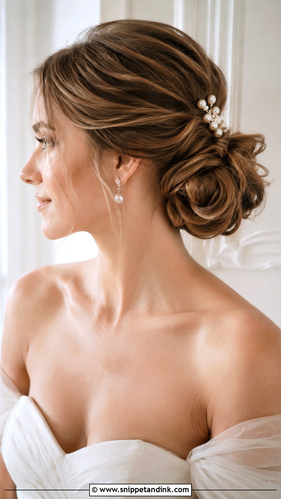 Side Chignon Wedding Hair - Snippet and Ink - 15 Side Bun Wedding Ideas