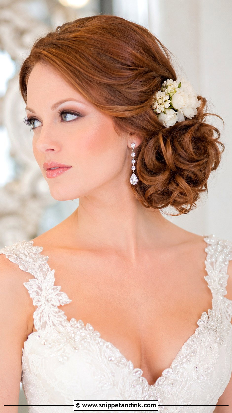 Side Chignon With Curls - Snippet and Ink - 25 Christian Bridal Hairstyle Ideas