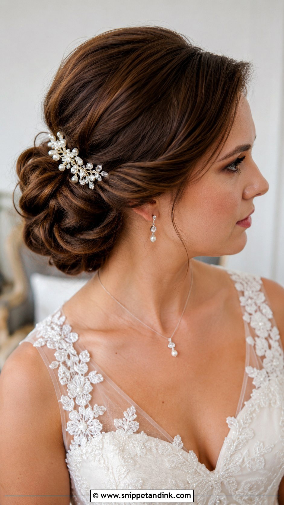 Side Comb for Bridal Chignon - Snippet and Ink - 20 Wedding Hair Jewelry Ideas