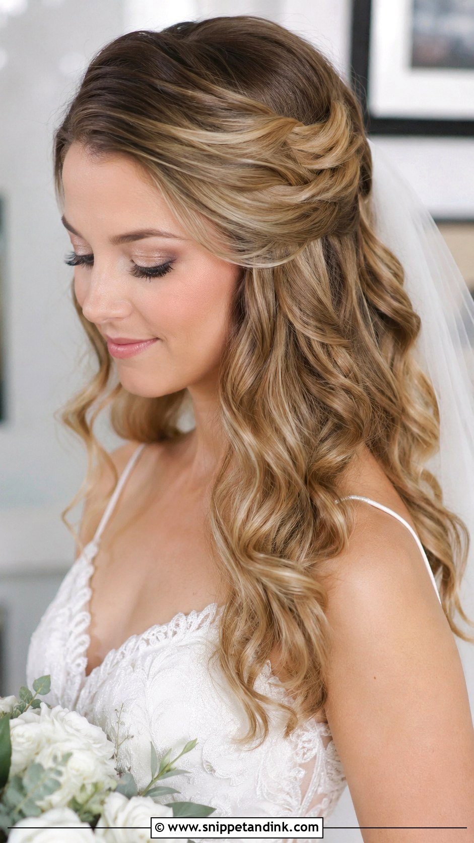 Side Curls Half Up Half Down - Snippet and Ink - 20 Side Curls Wedding Hair