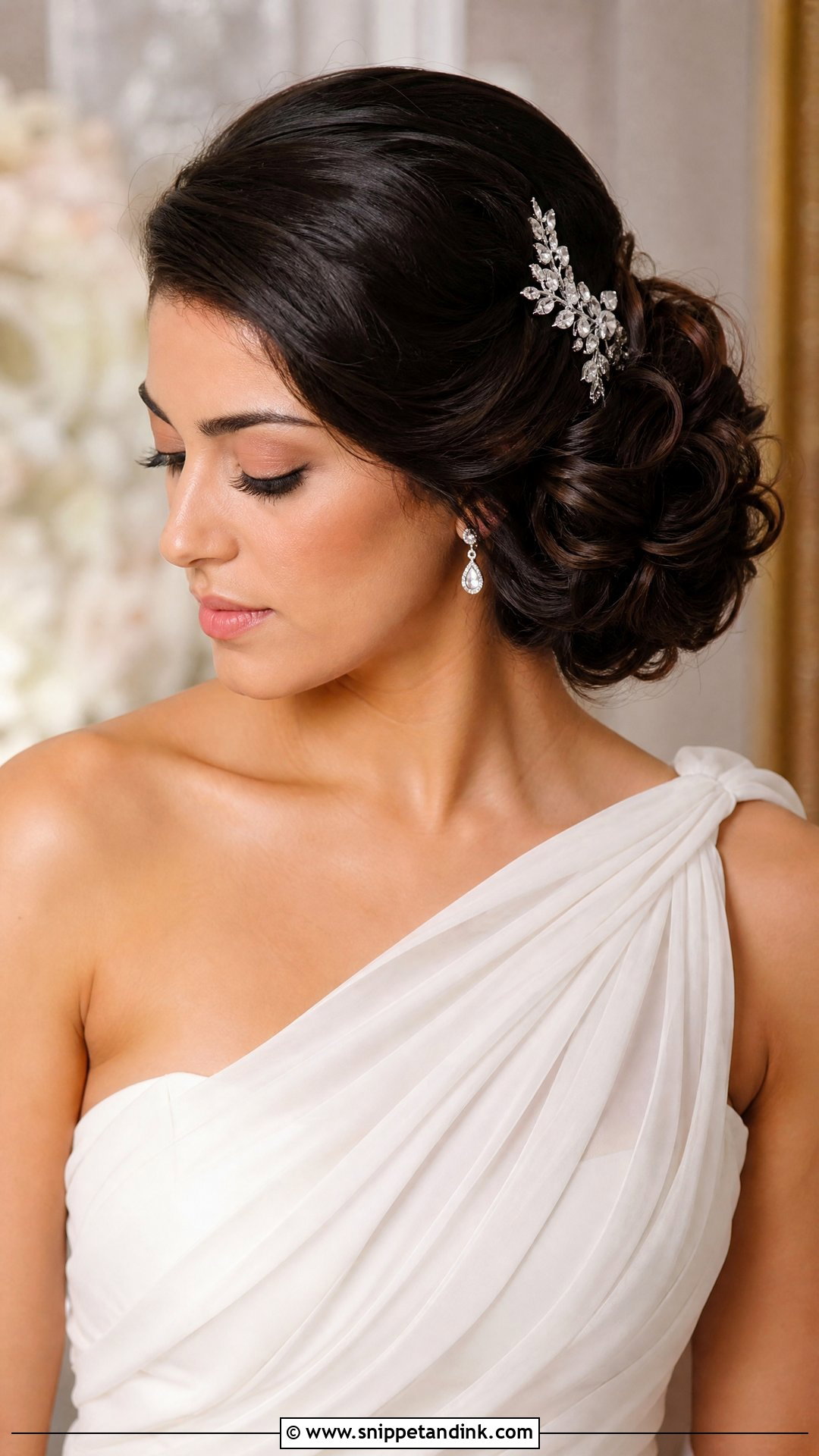 Side Curly Updo For Wedding - Snippet and Ink - 15 Curly Updo for Wedding Ideas