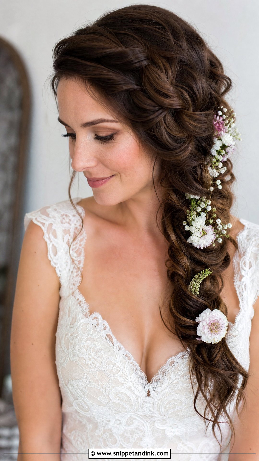 Side Dutch Braid - Snippet and Ink - 20 Side Pinned Wedding Hair Ideas
