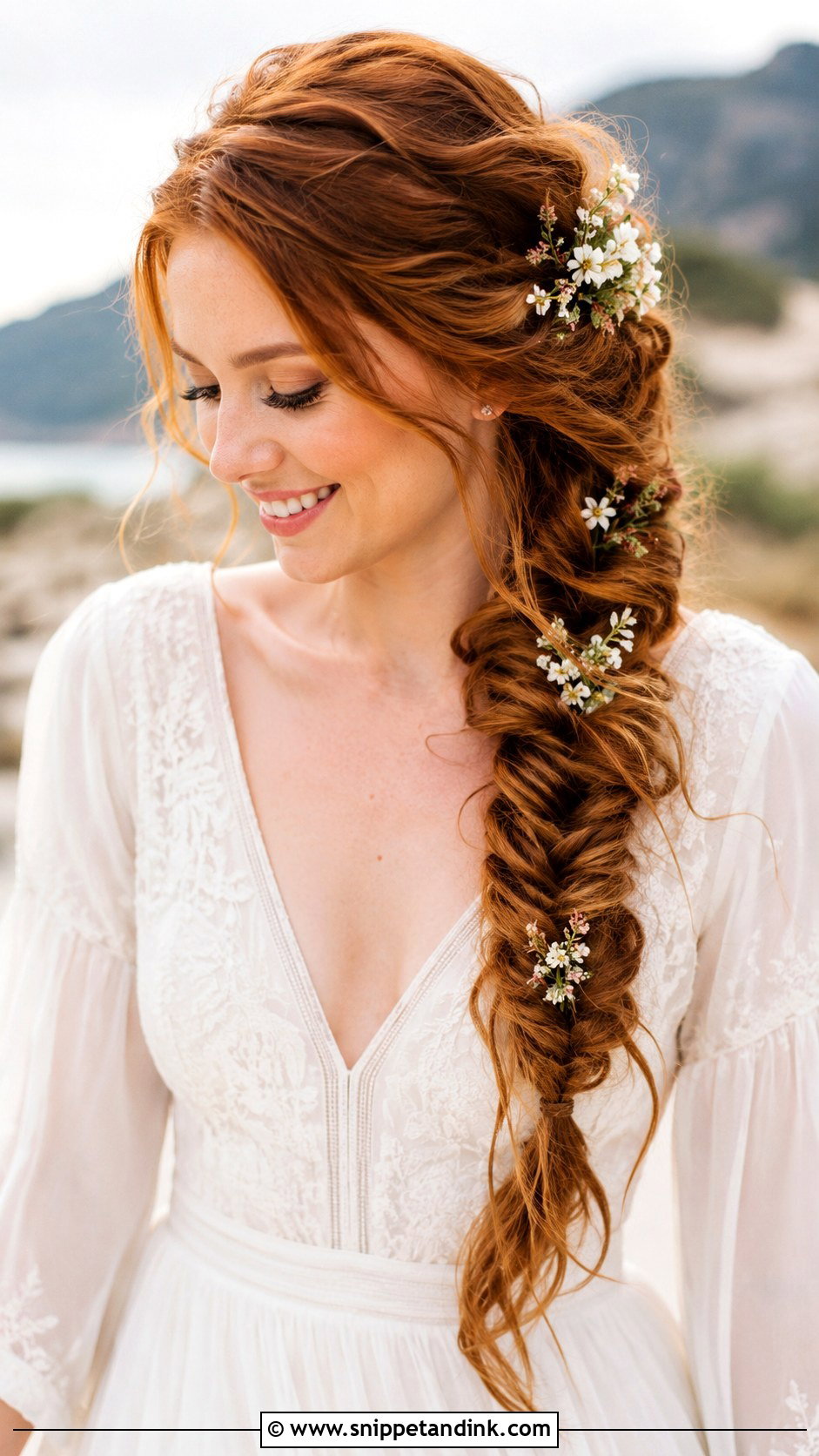 Side Fishtail Braid - Snippet and Ink - 30 Side Wedding Hairstyles