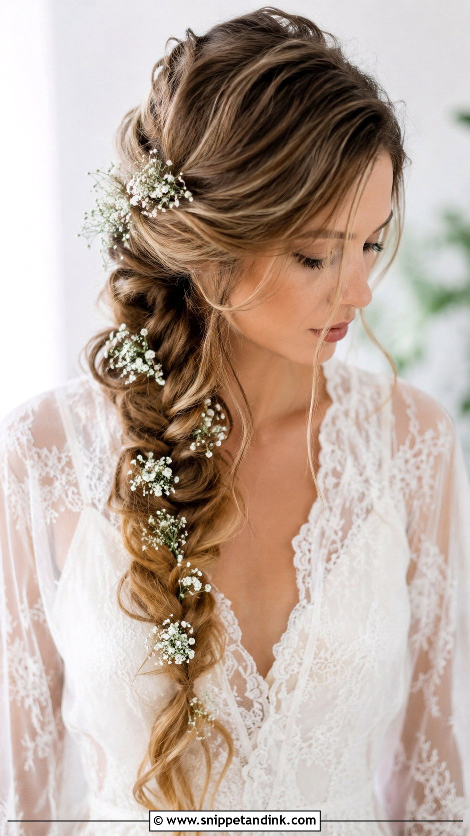 Side Fishtail Braid Bridal Updo - Snippet and Ink - 25 Side Updo Wedding Hair Ideas