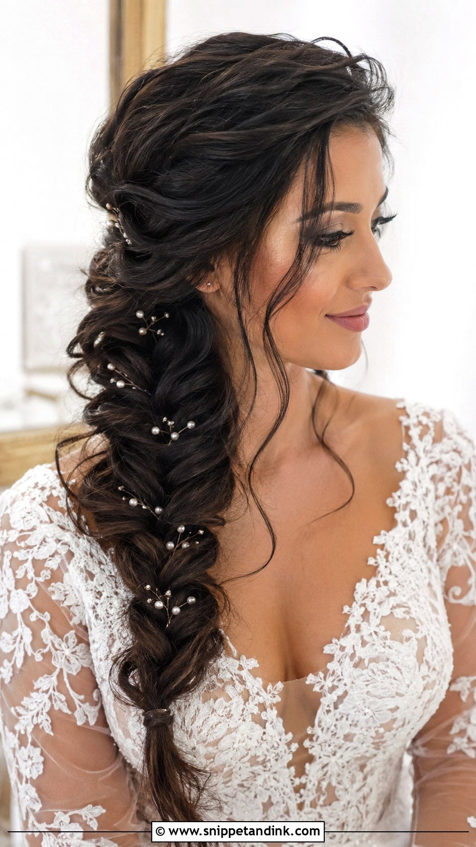 Side Fishtail Braid Wedding Hair - Snippet and Ink - 15 Wedding Hairstyles to the Side