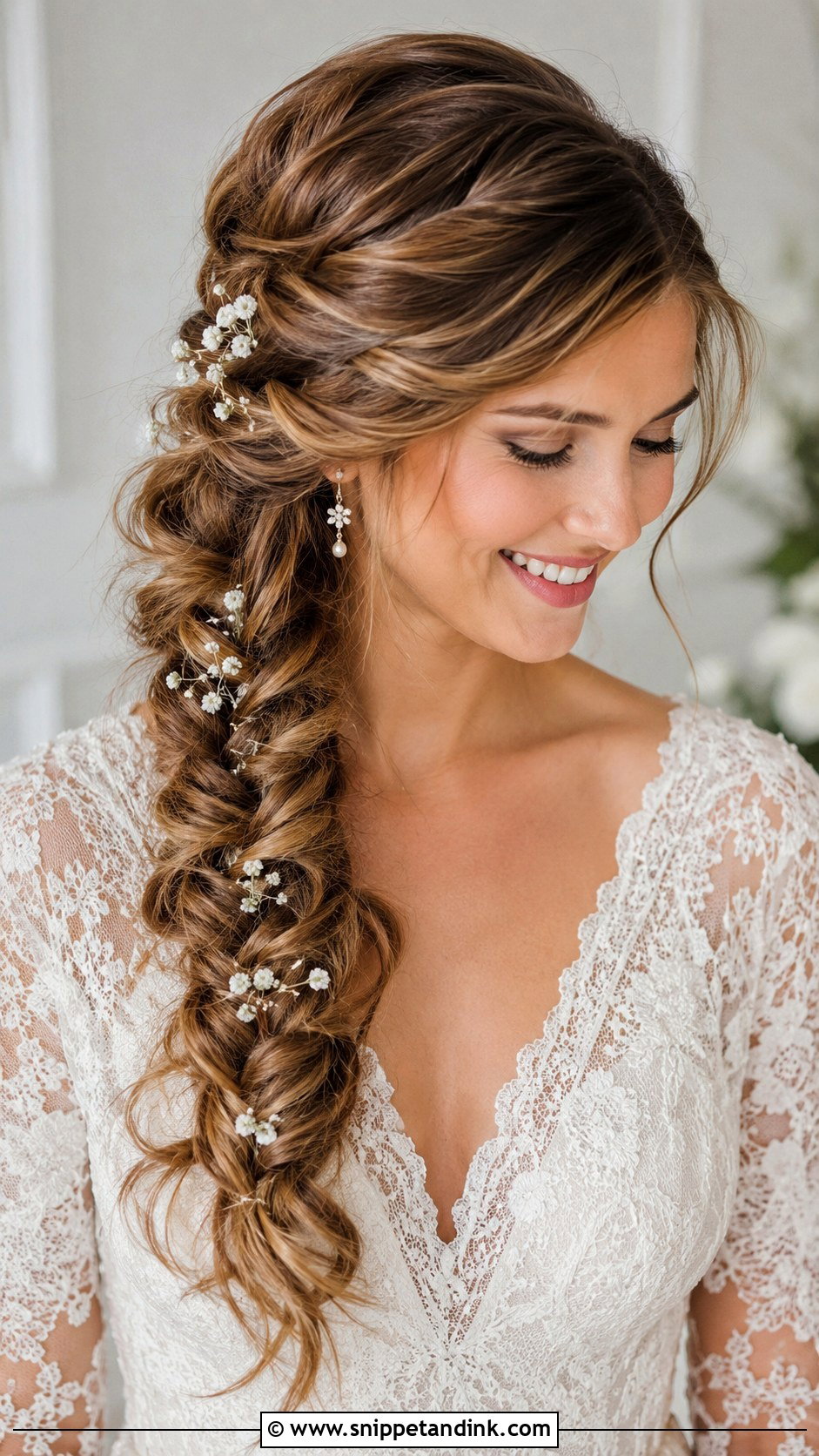 Side Fishtail Braid Wedding Hair - Snippet and Ink - 15 Wedding Hair One Side Ideas