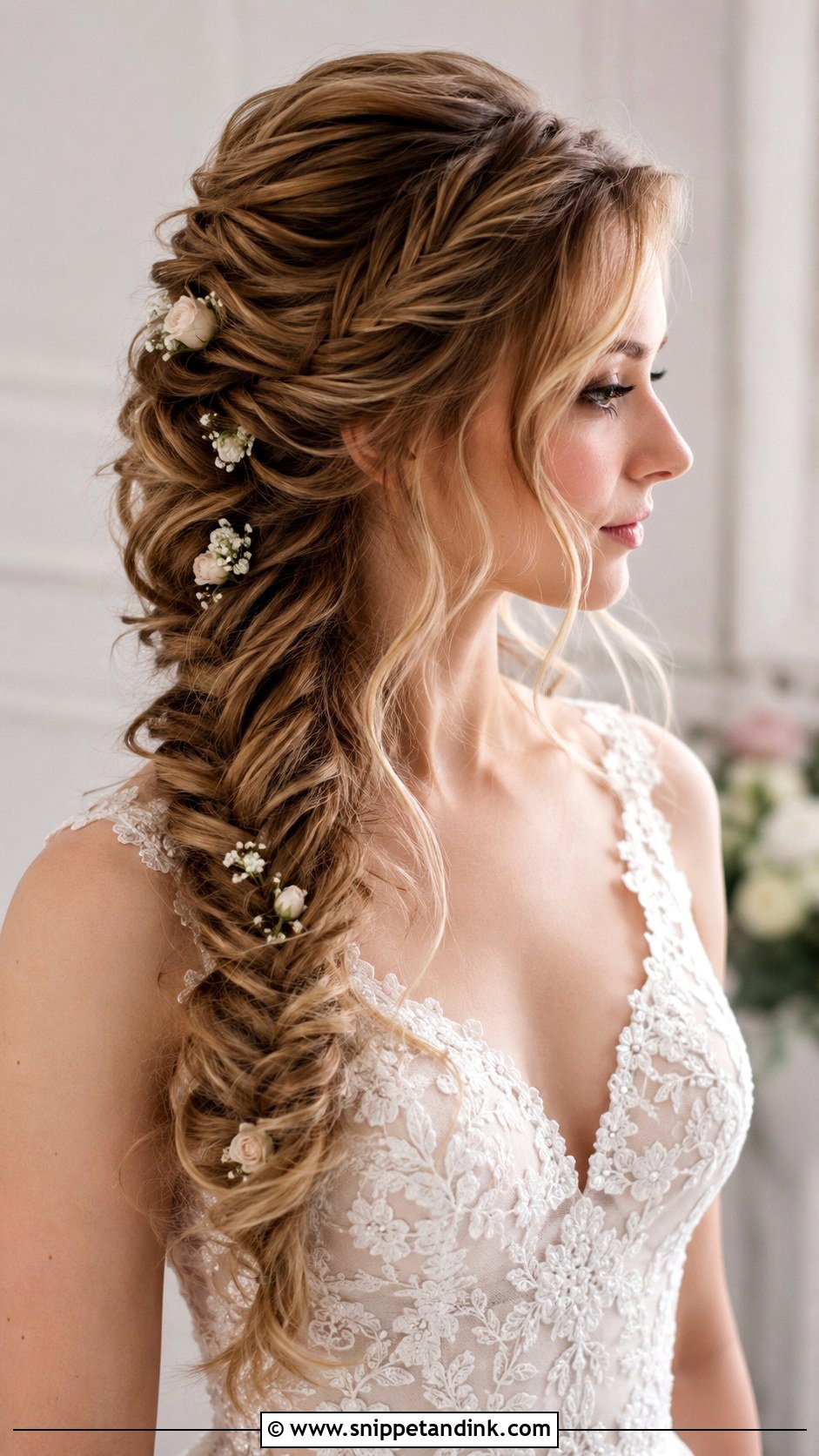 Side Fishtail Braid Wedding Hairstyle - Snippet and Ink - 15 Wedding Hairstyles for Long Hair to the Side