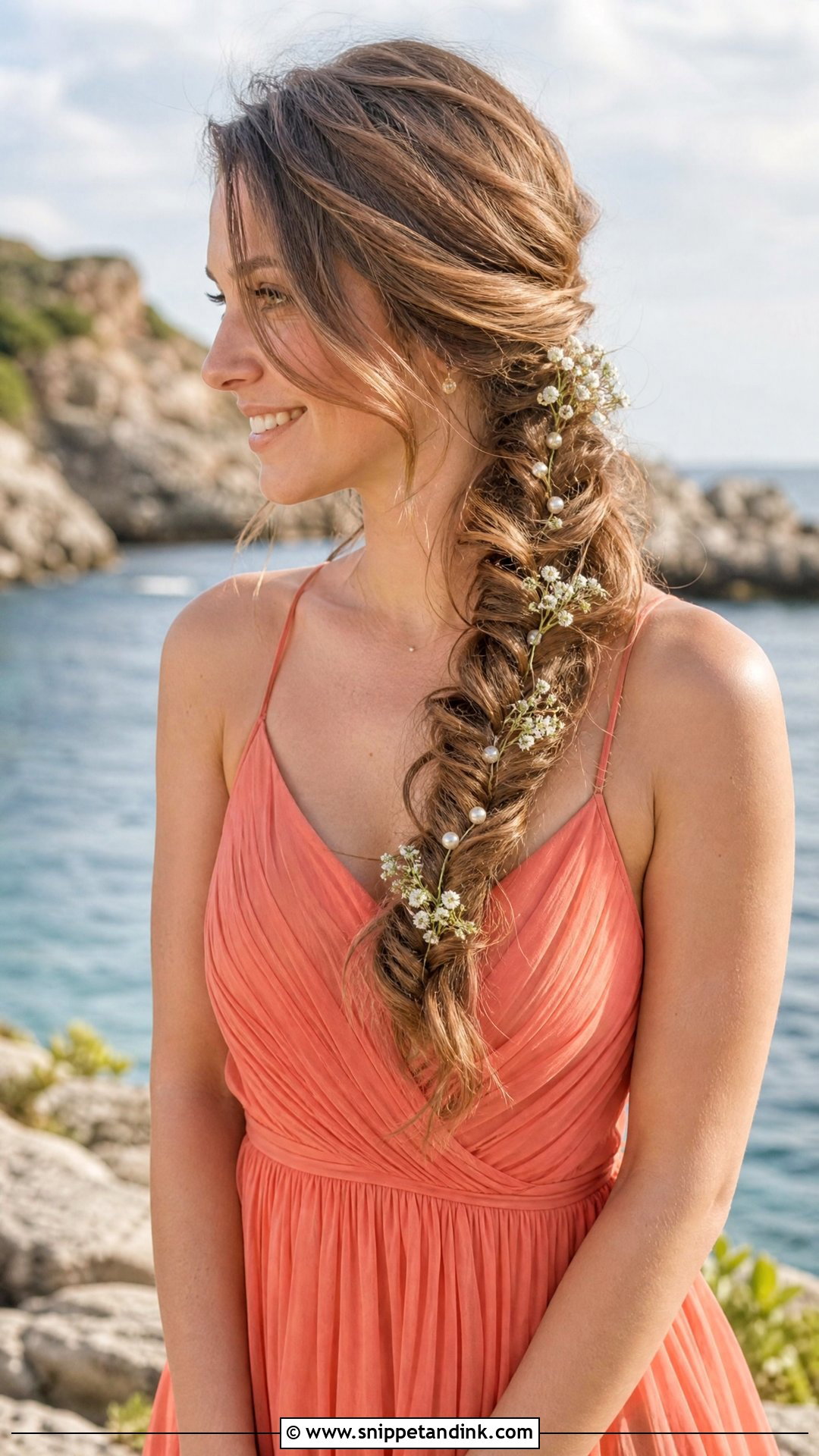 Side Fishtail Braid - Snippet and Ink - 20 Beach Wedding Guest Hair Ideas
