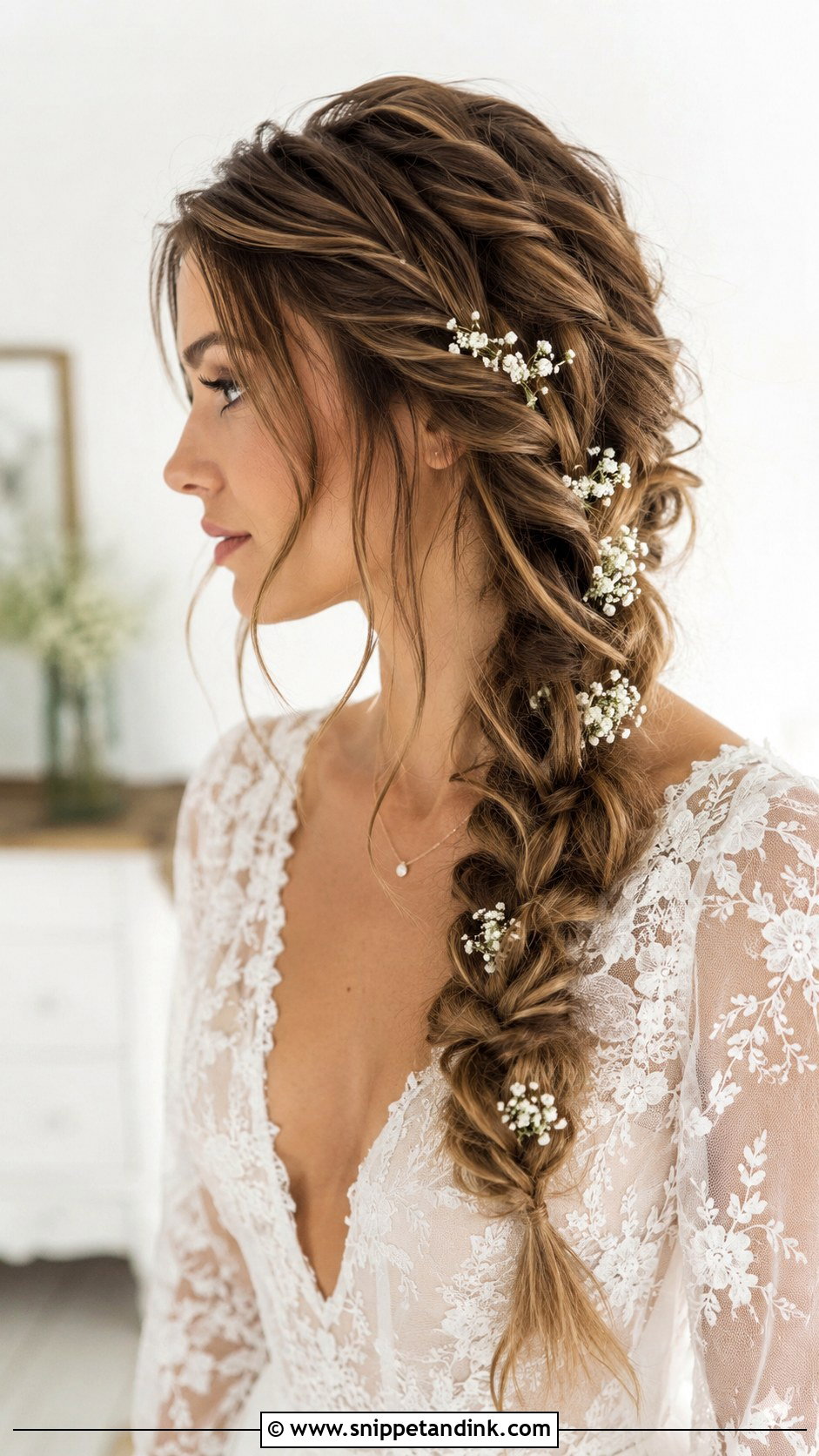 Side French Braid - Snippet and Ink - 30 One Sided Wedding Hairstyle Ideas