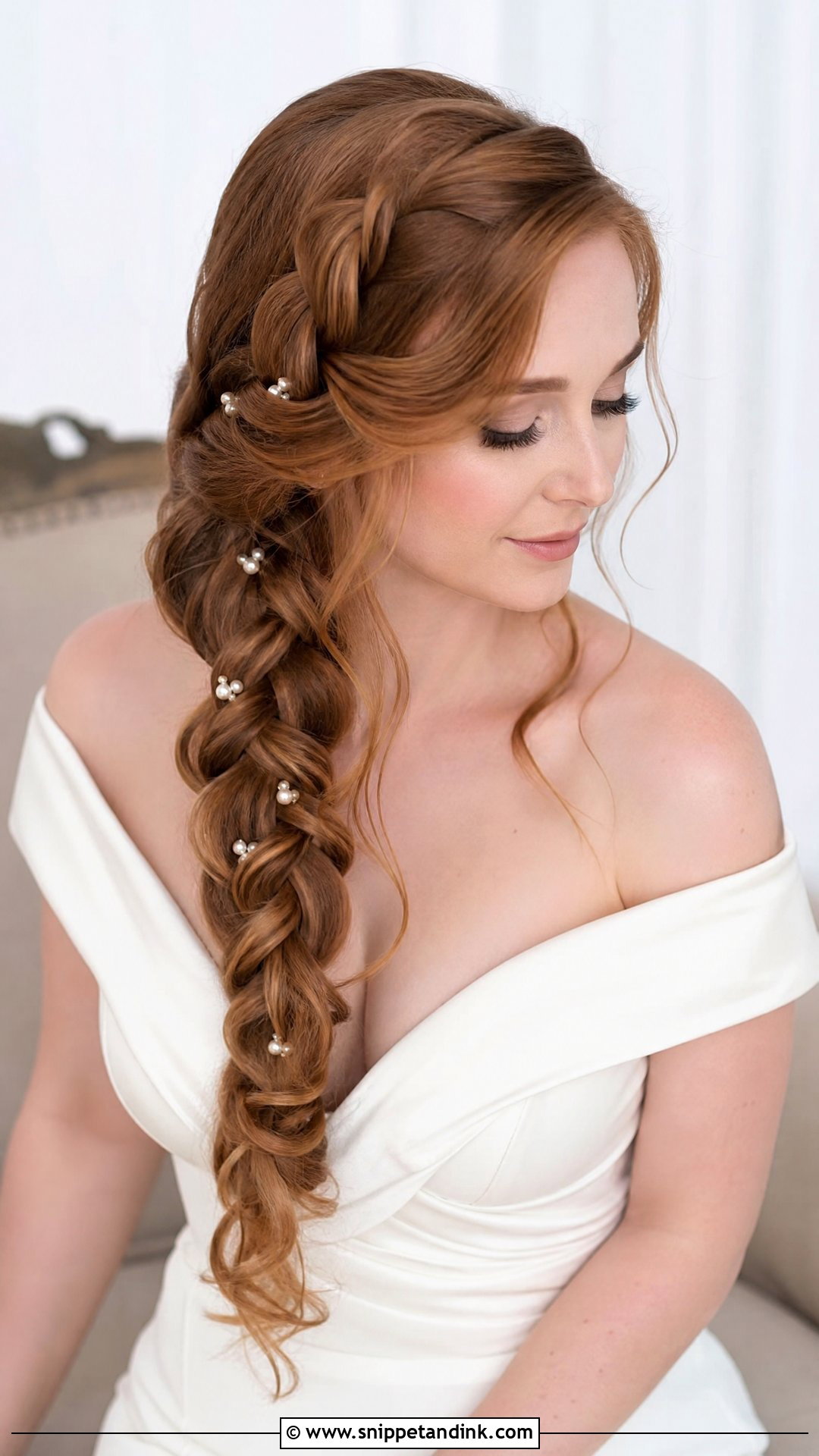 Side French Braid Bridal Hair - Snippet and Ink - 15 French Braid Bridal Hair Ideas