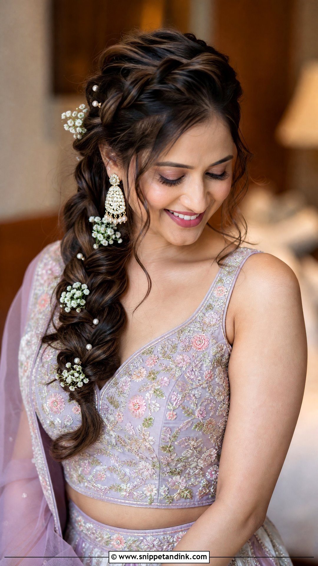 Side French Braid For Indian Wedding - Snippet and Ink - 15 French Braid Indian Wedding Ideas