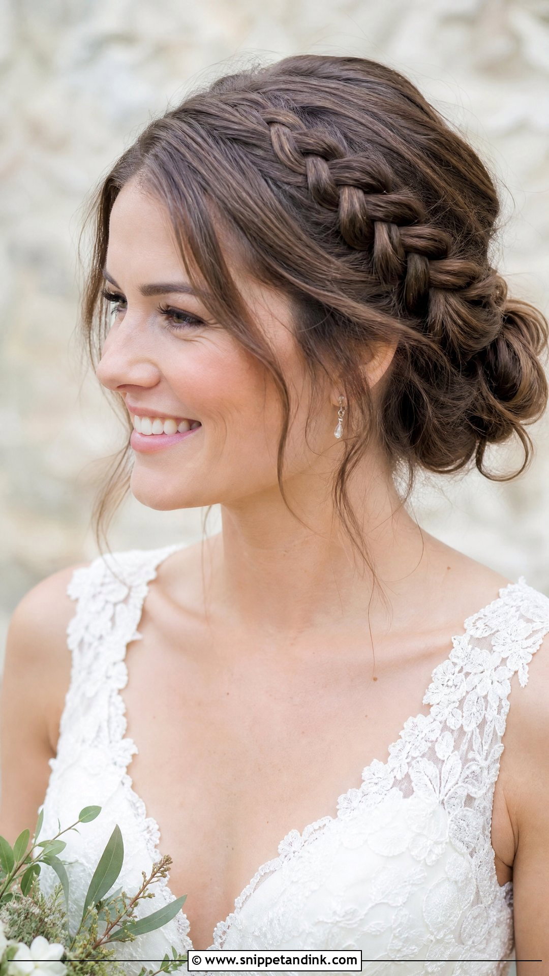Side French Braid Updo - Snippet and Ink - 20 Side Wedding Hair Ideas