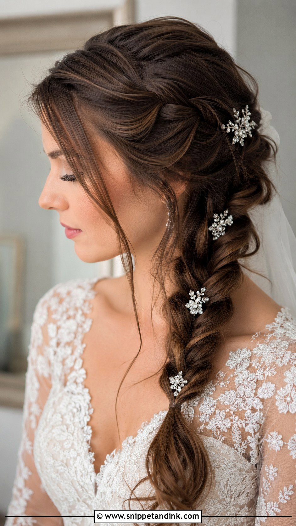 Side French Braid Wedding Hair - Snippet and Ink - 20 Side Braid Wedding Hair Ideas