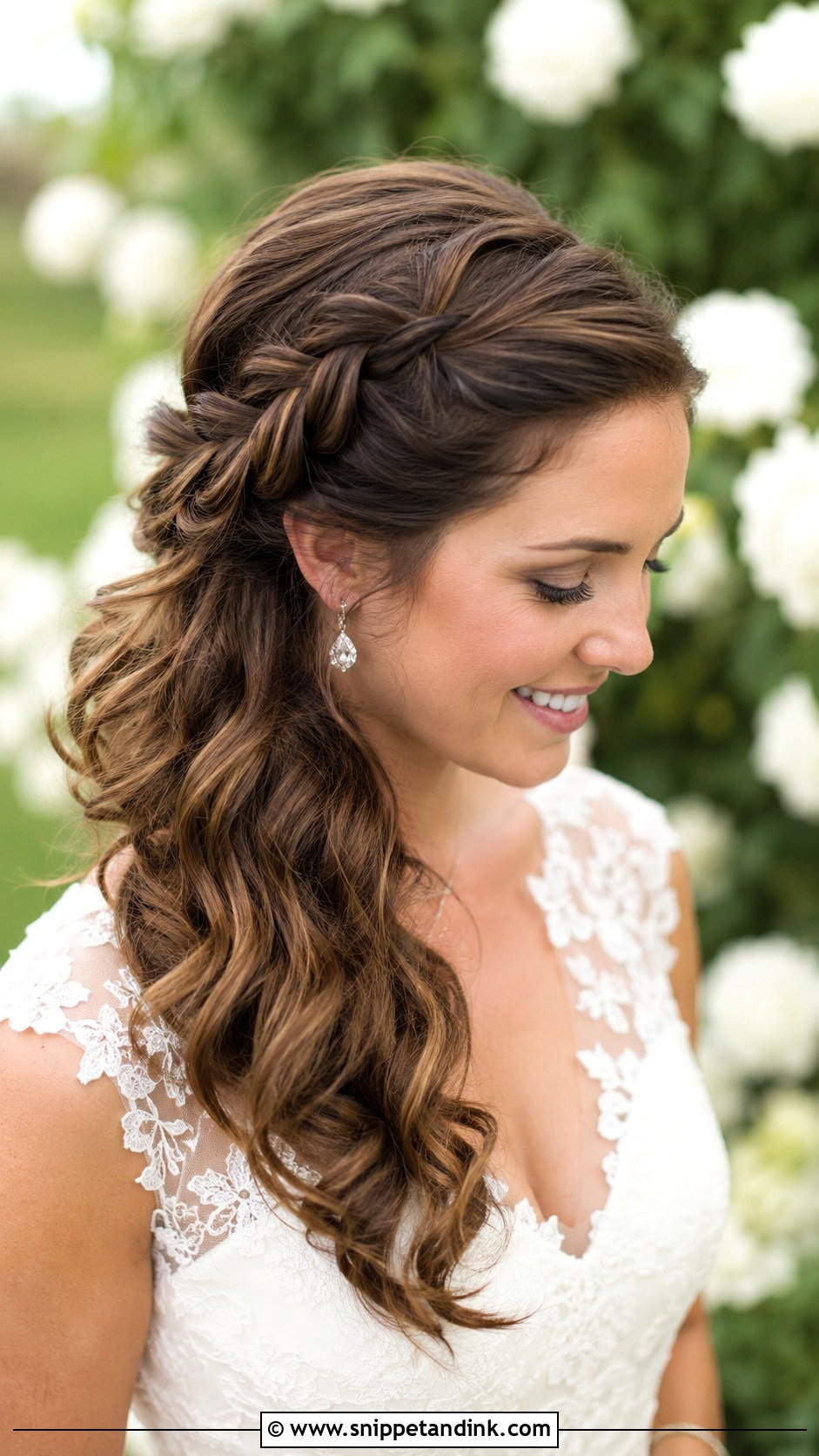 Side French Braid With Loose Waves - Snippet and Ink - 20 Side Braid Wedding Ideas