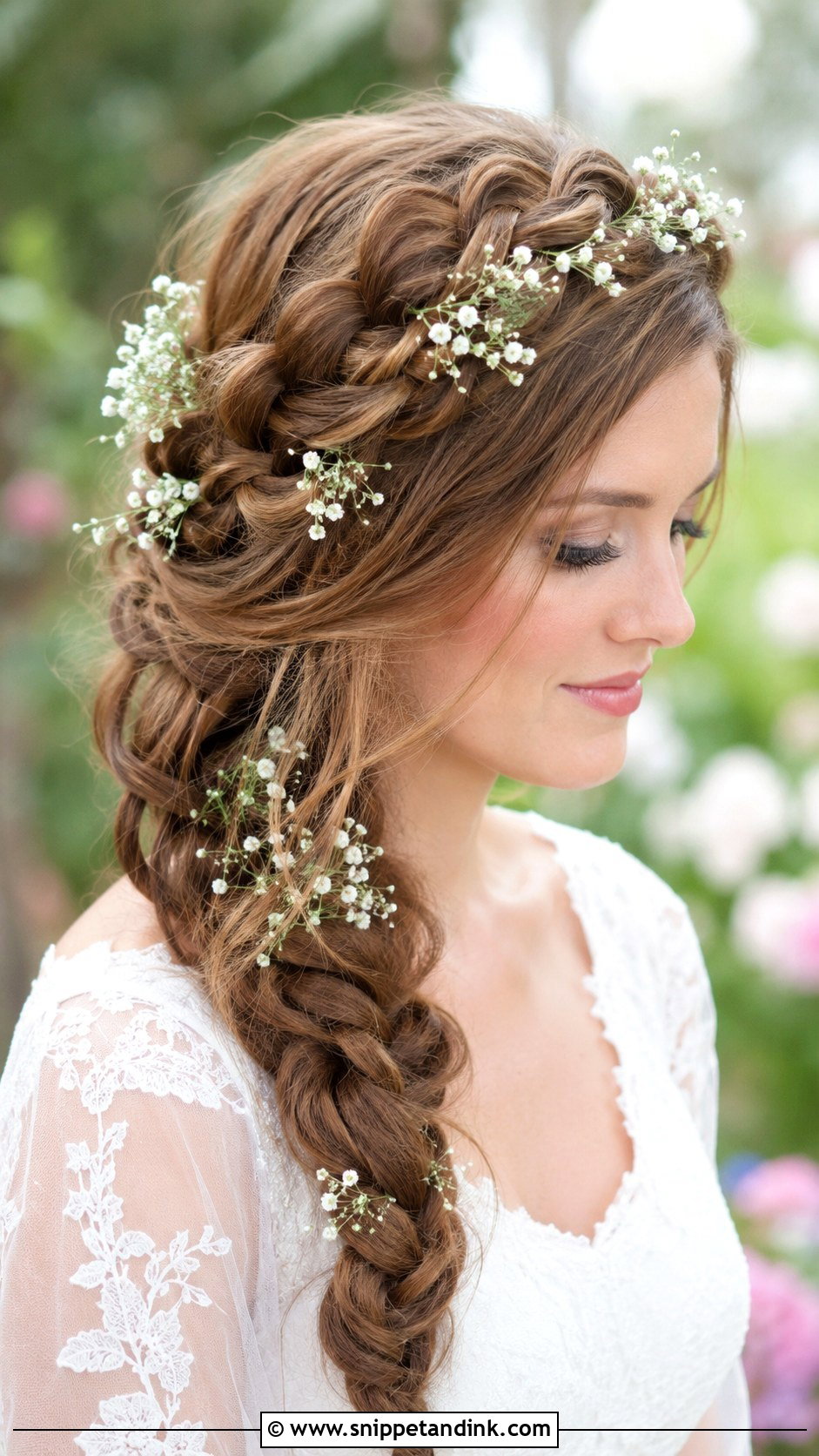 Side Halo Braid - Snippet and Ink - 30 One Sided Wedding Hairstyle Ideas