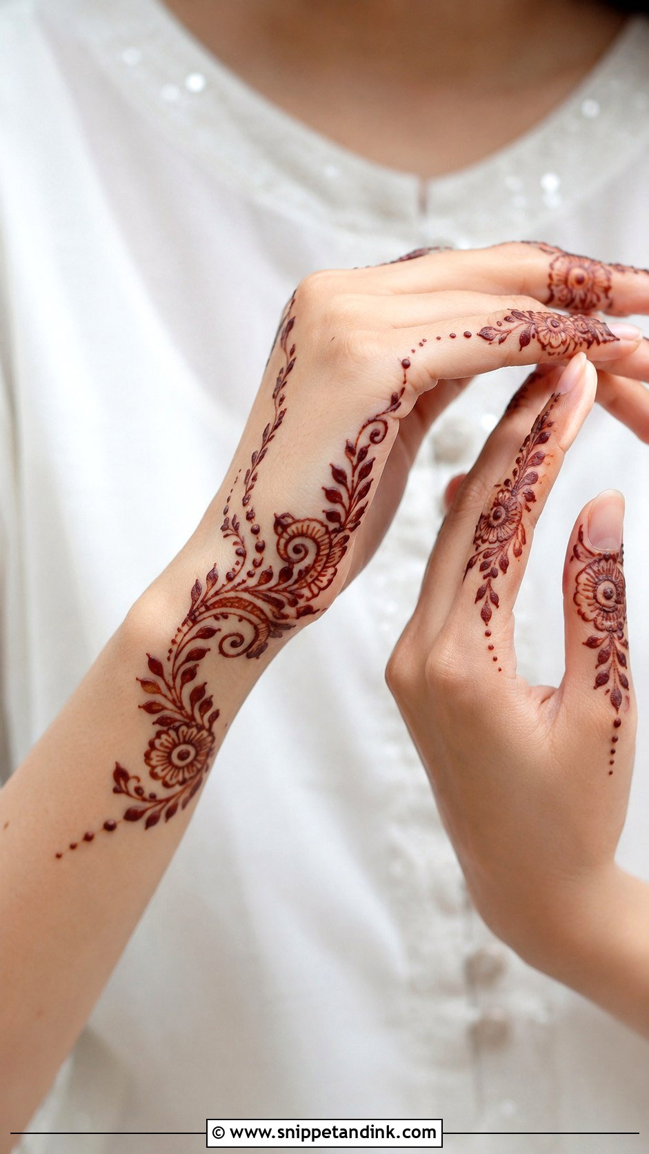 Side Hand Aesthetic Mehndi Design - Snippet and Ink - 35 Aesthetic Mehndi Designs