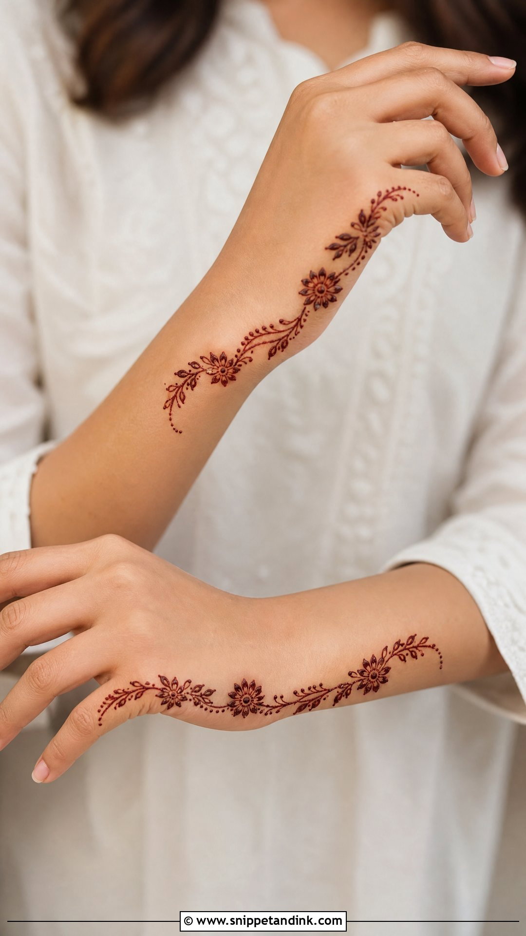 Side Hand Tattoo Mehndi Design - Snippet and Ink - 30 Unique Tattoo Mehndi Designs