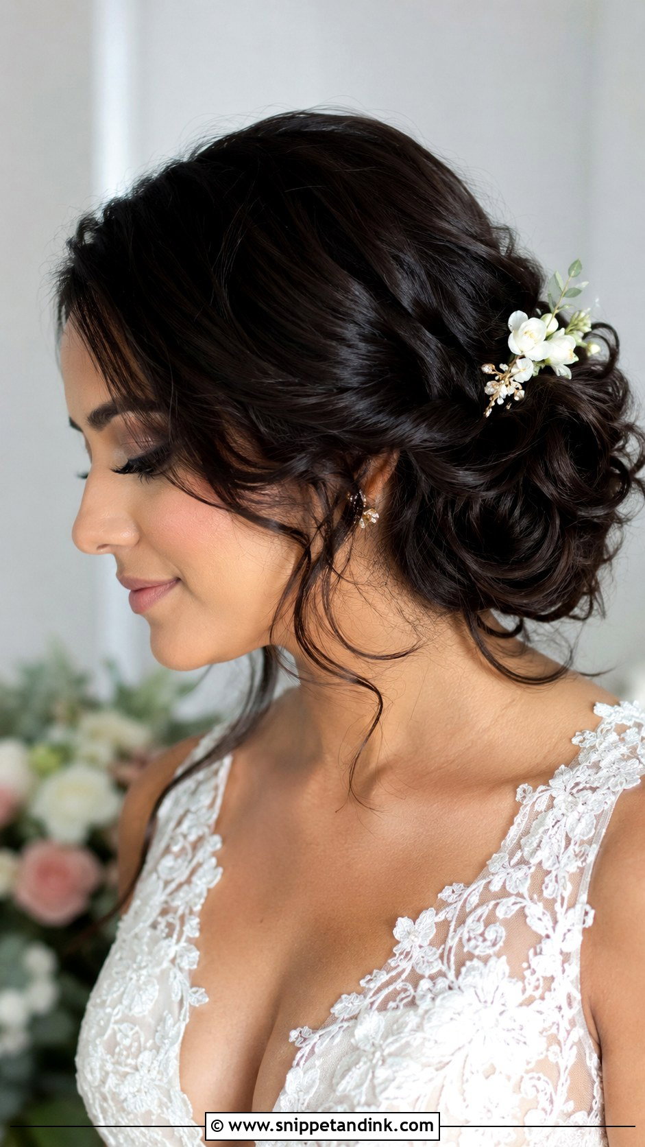Side Loose Bun Wedding Hair - Snippet and Ink - 20 Loose Bun Hairstyles Wedding