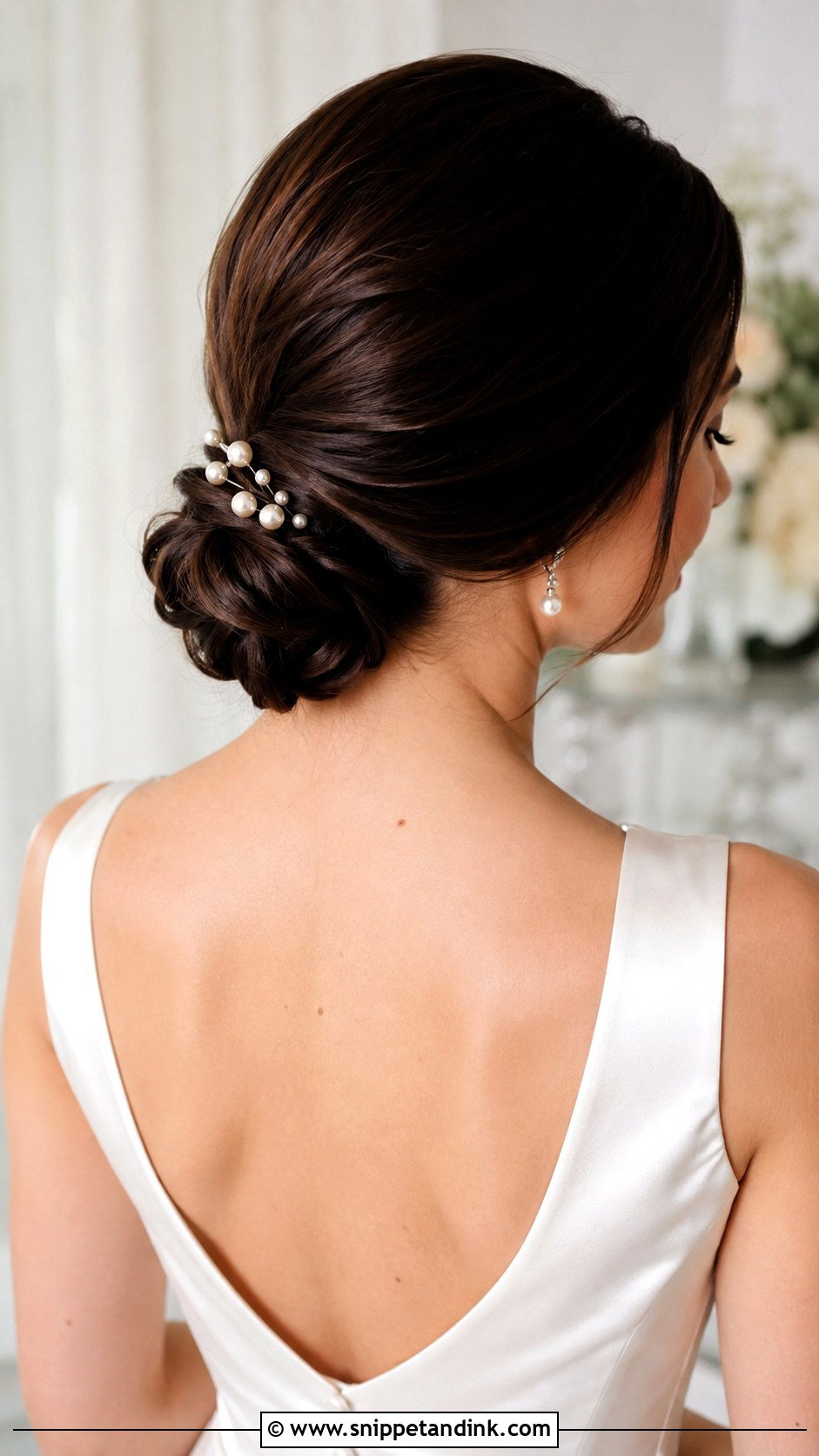 Side Low Chignon - Snippet and Ink - 20 One Side Up Wedding Hair Ideas