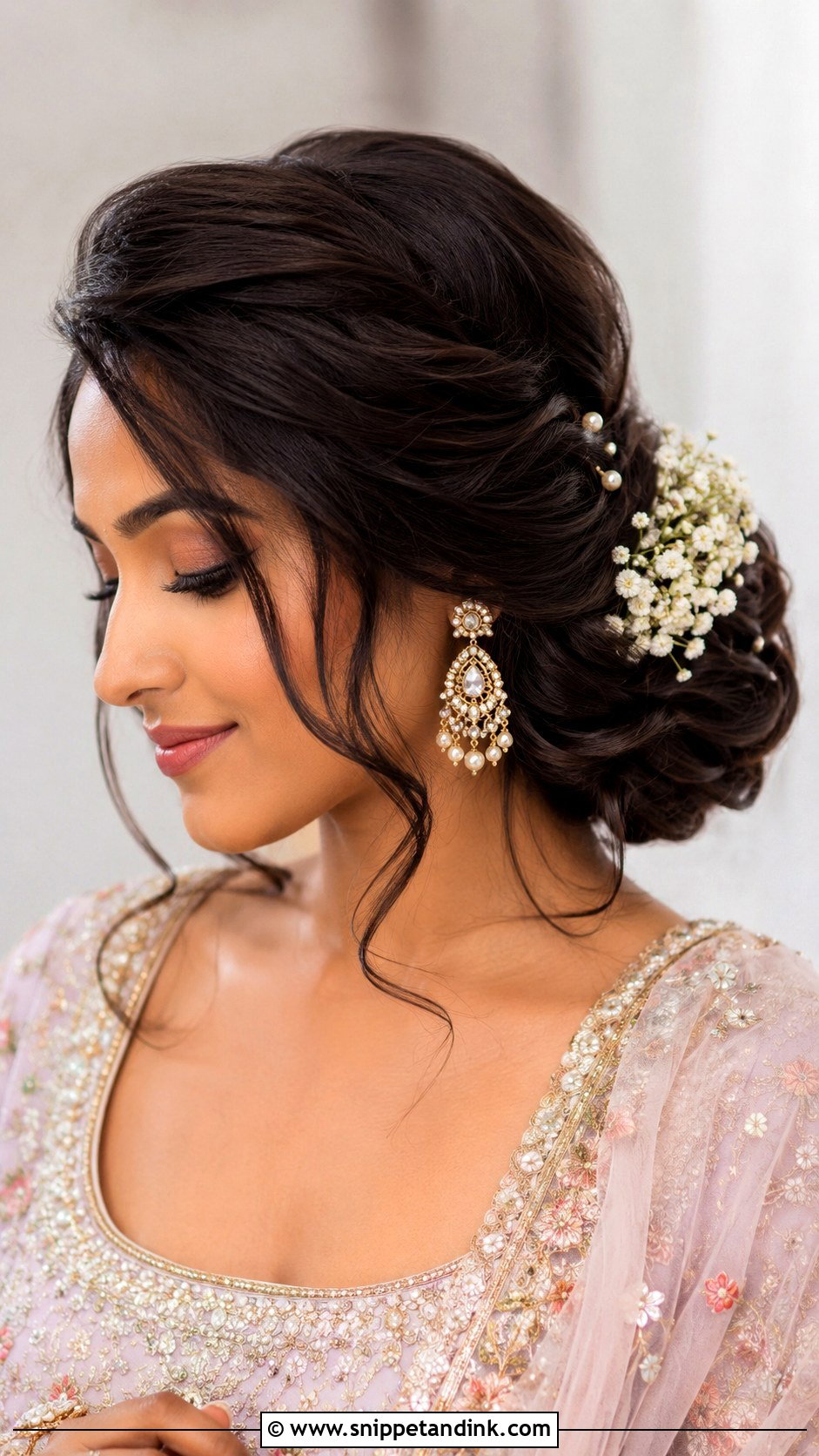 Side Open Hair Indian Wedding Hairstyle - Snippet and Ink - 15 Side Hairstyles Indian Wedding