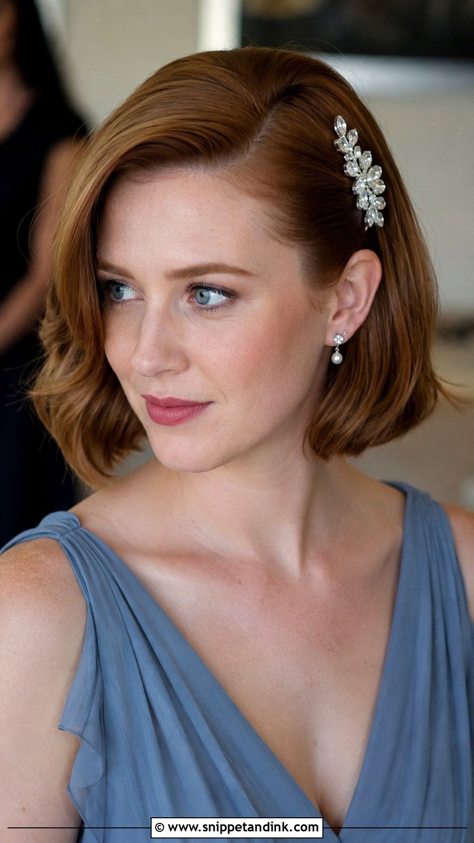 Side Part Bob Bridesmaid Hairstyle - Snippet and Ink - 20 Bridesmaids Hairstyles for Short Hair