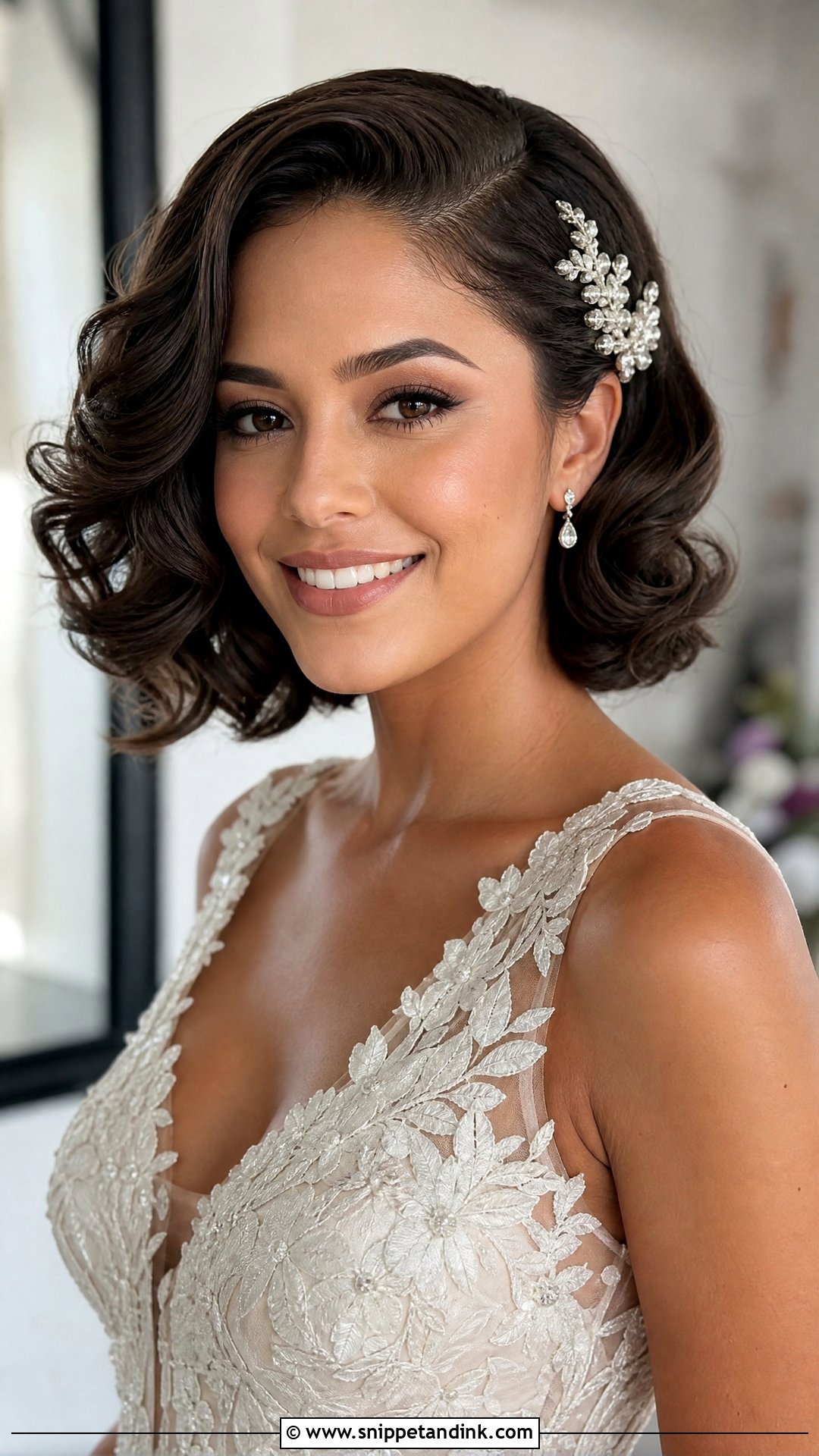Side Part Bob Wedding Hairstyle - Snippet and Ink - 15 Bob Haircut Wedding Hairstyles