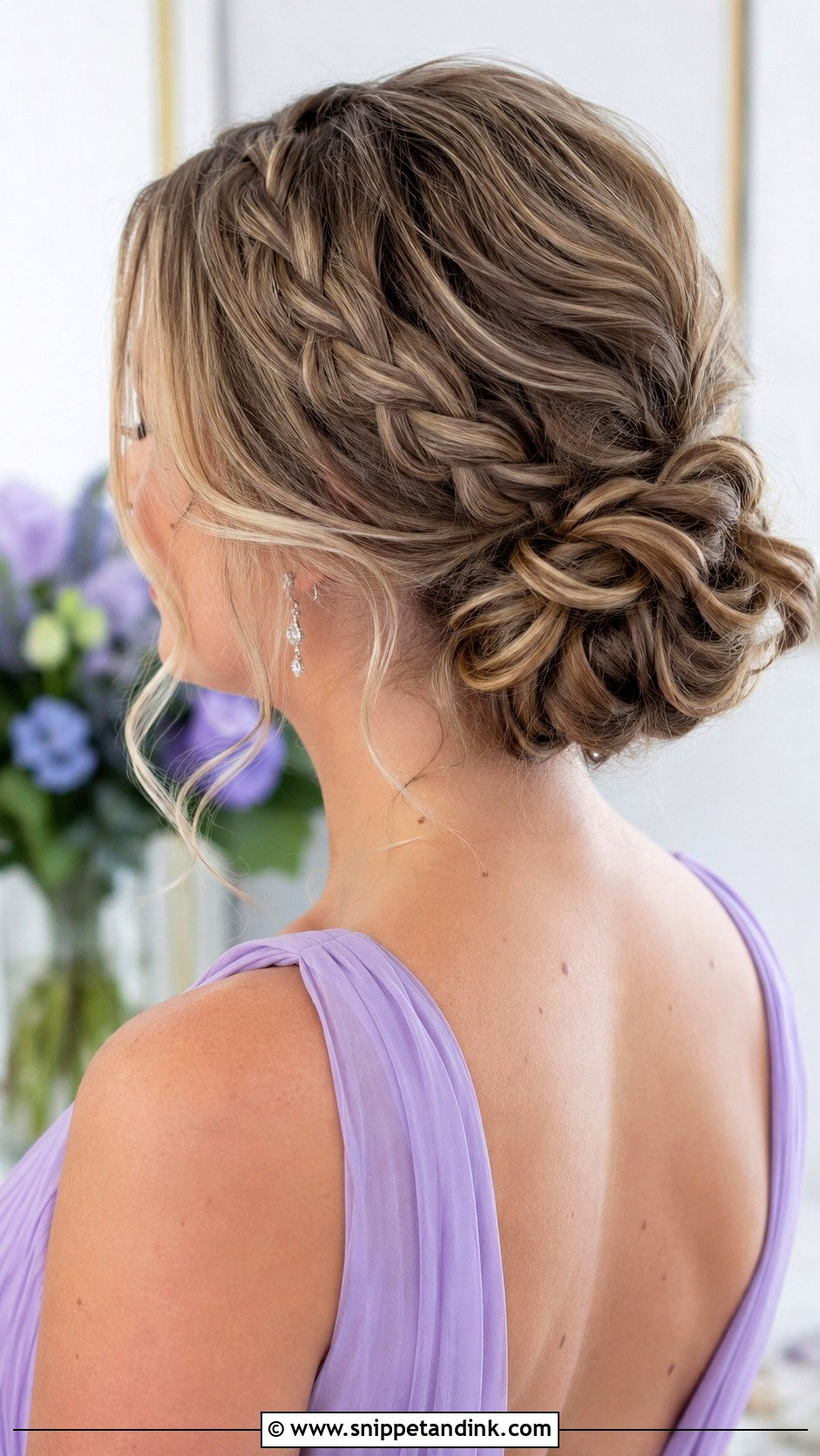 Side Part Braided Low Bun For Bridesmaids - Snippet and Ink - 20 Bridesmaid Hairstyles Side Part