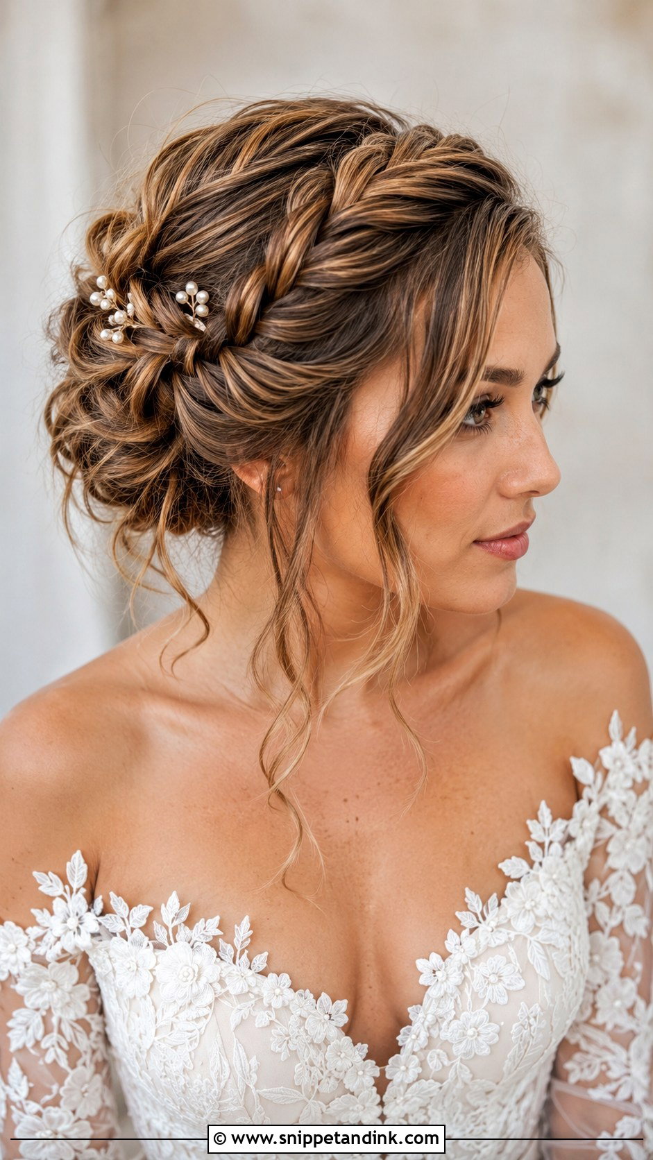 Side Part Braided Updo - Snippet and Ink - 20 Side Part Wedding Hairstyles