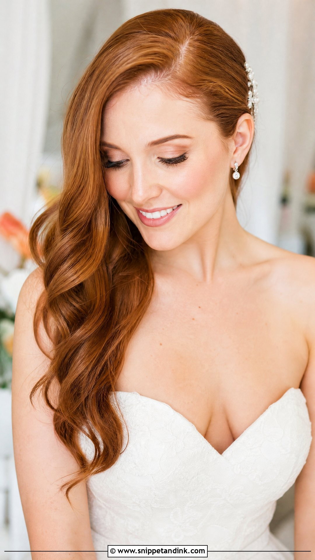 Side Part Bridal Waves - Snippet and Ink - 20 Modern Bridal Hairstyles