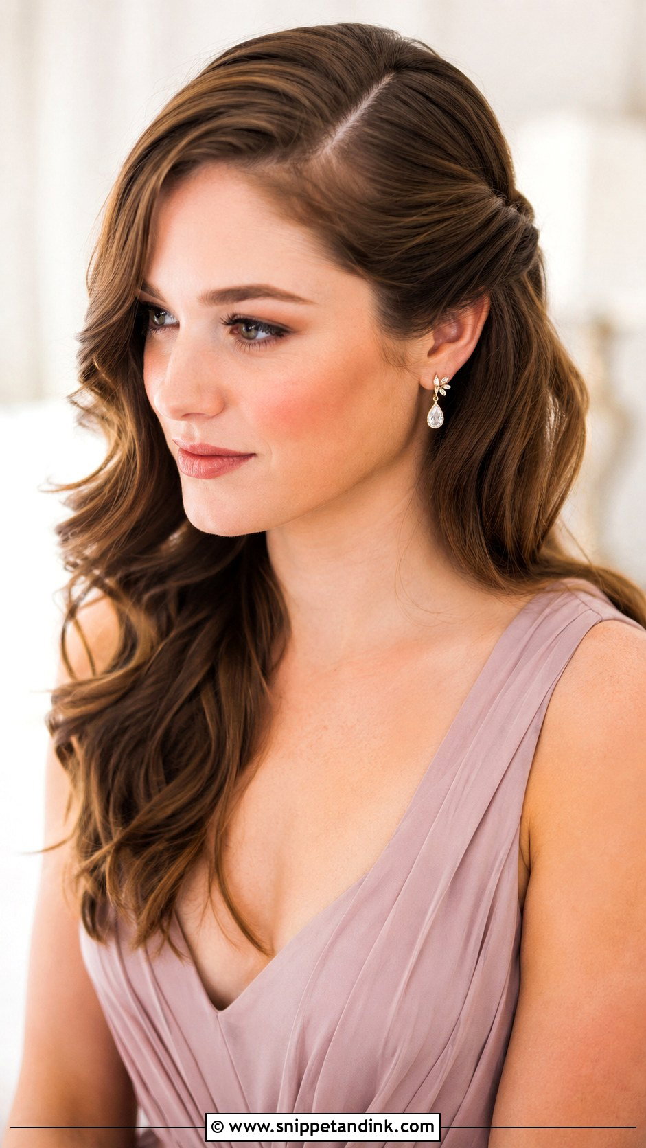 Side Part Bridesmaid Hair - Snippet and Ink - 30 Simple Bridesmaid Hair Ideas