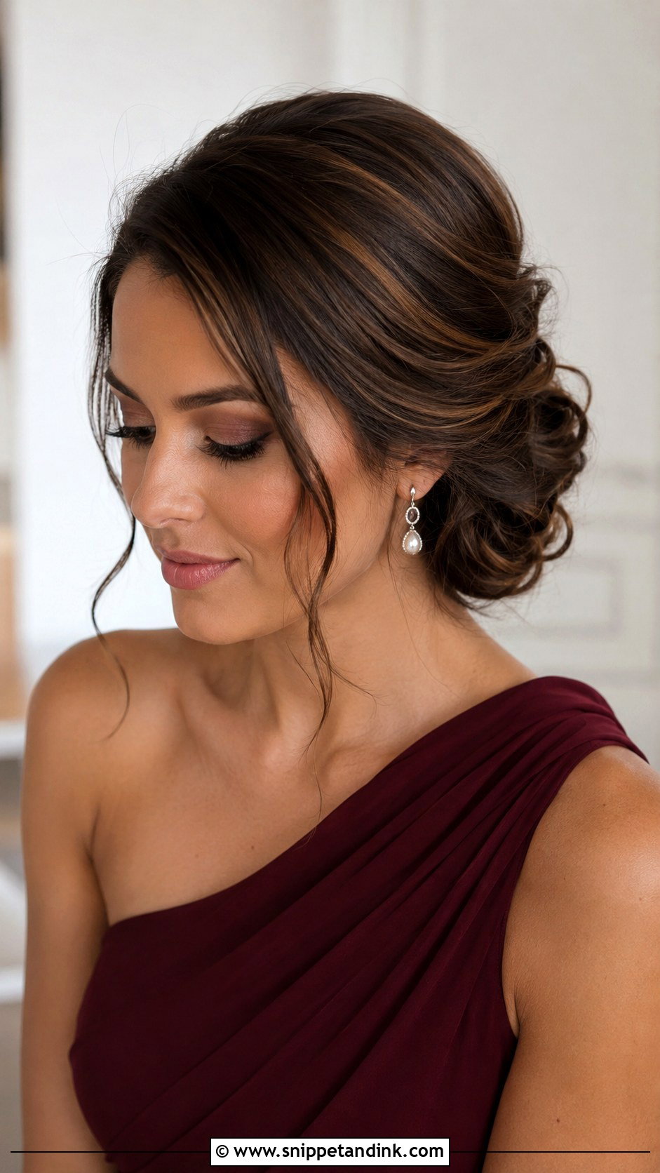 Side Part Bun Bridesmaid Hair - Snippet and Ink - 20 Bun Bridesmaid Hair Ideas