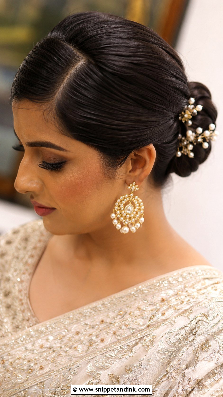 Side Part Bun Indian Wedding Hairstyle - Snippet and Ink - 15 Side Hairstyles Indian Wedding