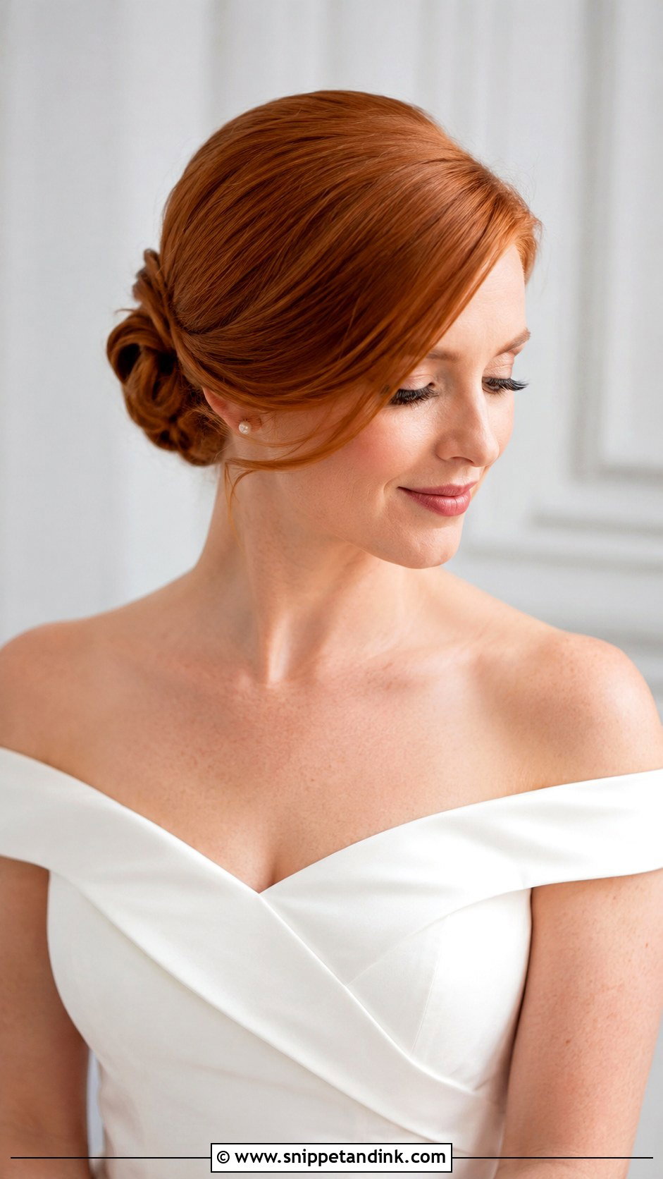Side Part Bun Wedding Hairstyle - Snippet and Ink - 15 Minimalist Wedding Hairstyles