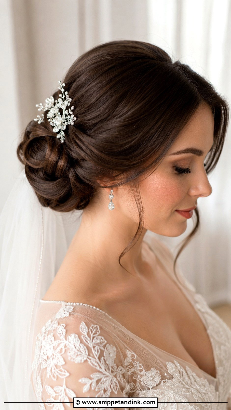 Side Part Chignon - Snippet and Ink - 15 Side Part Bridal Hairstyles