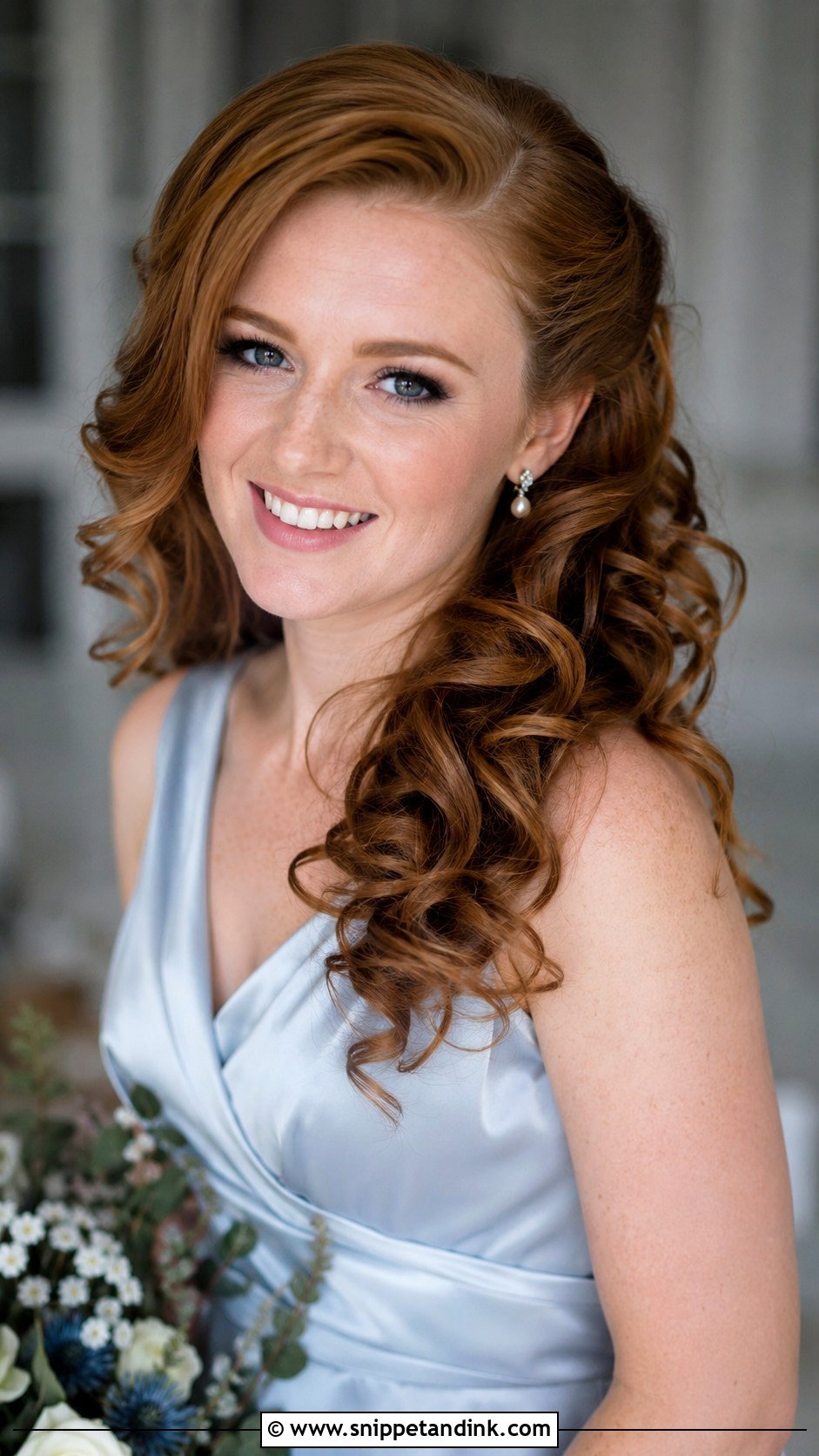 Side Part Curly Bridesmaid Hair - Snippet and Ink - 20 Bridesmaid Hairstyles for Curly Hair