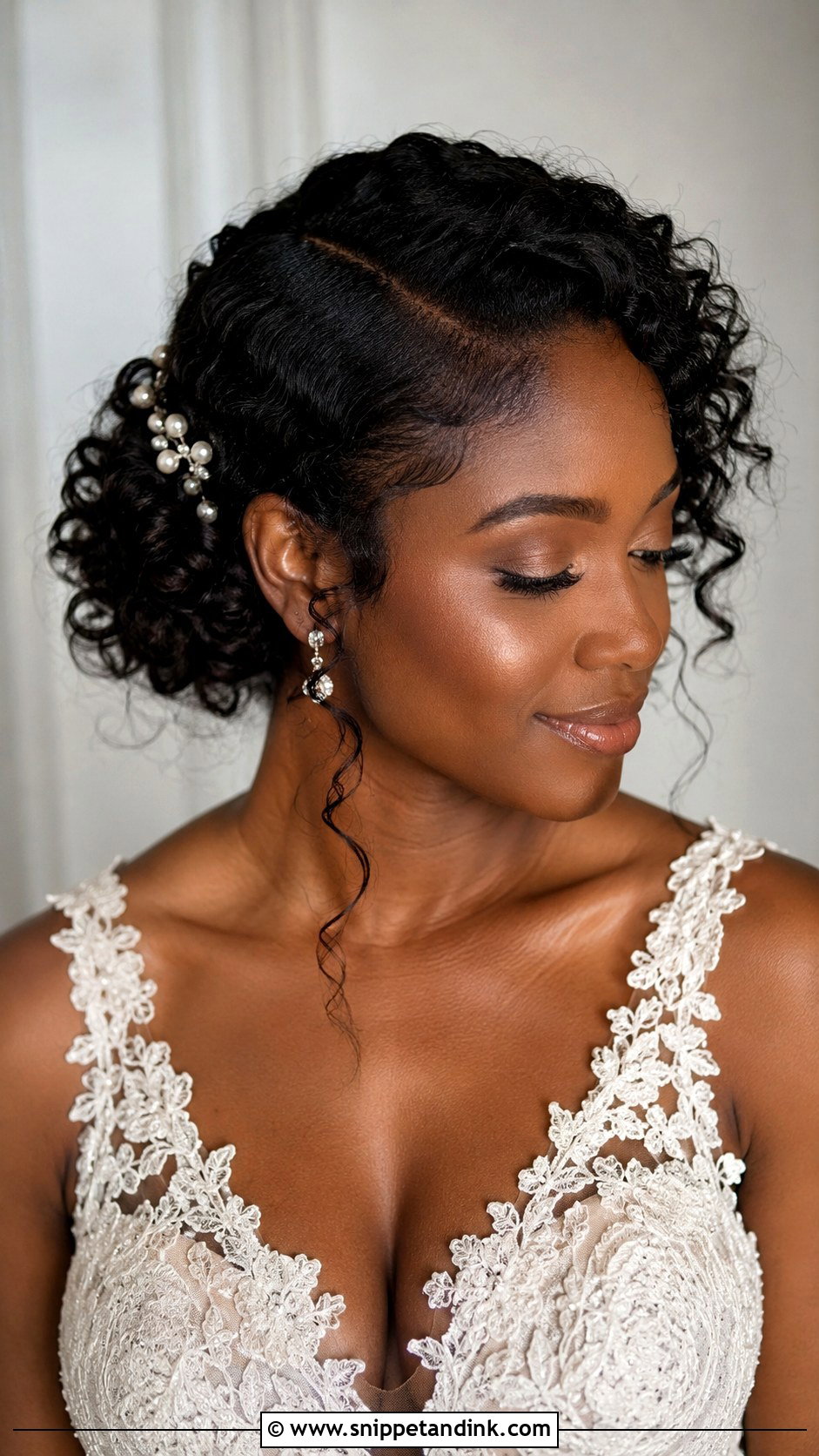 Side Part Curly Updo - Snippet and Ink - 15 Side Part Bridal Hairstyles