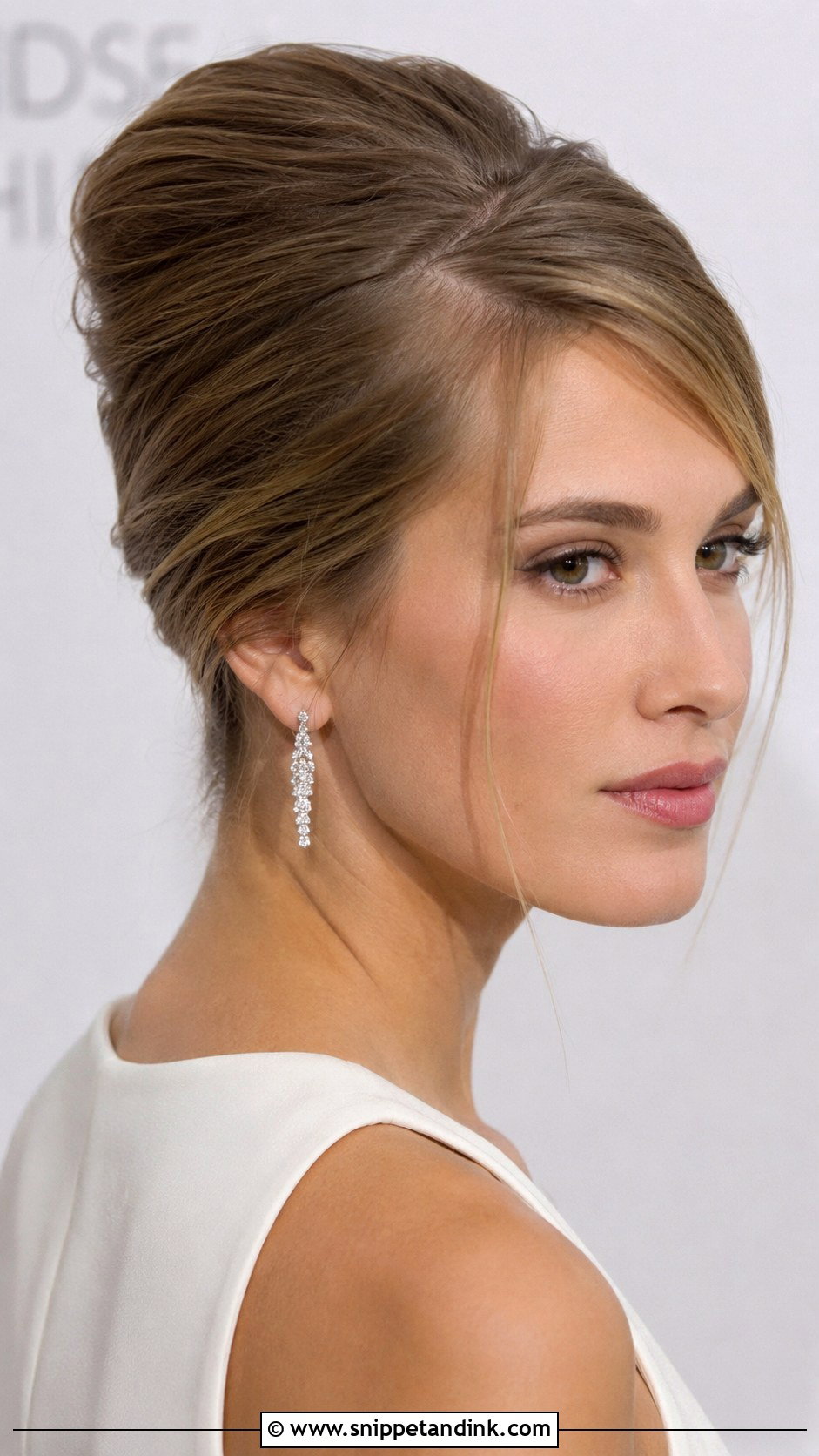 Side Part French Twist Updo - Snippet and Ink - 25 Side Part Wedding Hair Ideas