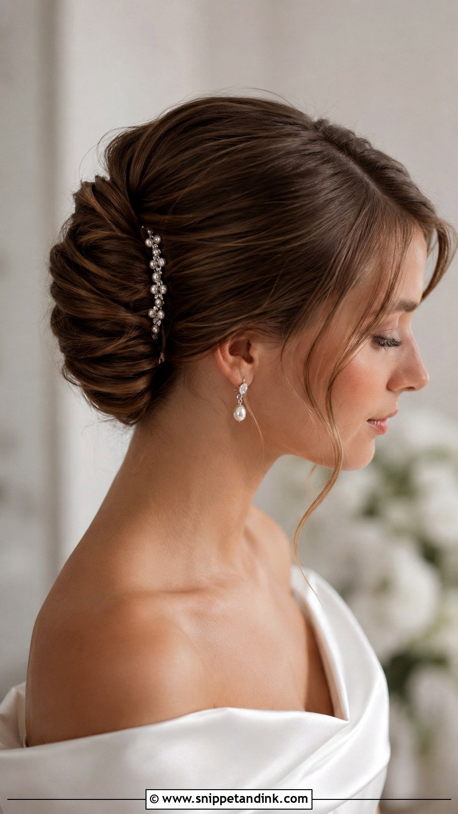 Side Part French Twist - Snippet and Ink - 15 Side Part Bridal Hairstyles