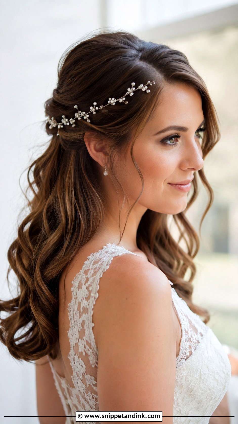 Side Part Half Up Half Down - Snippet and Ink - 20 Side Part Wedding Hairstyles