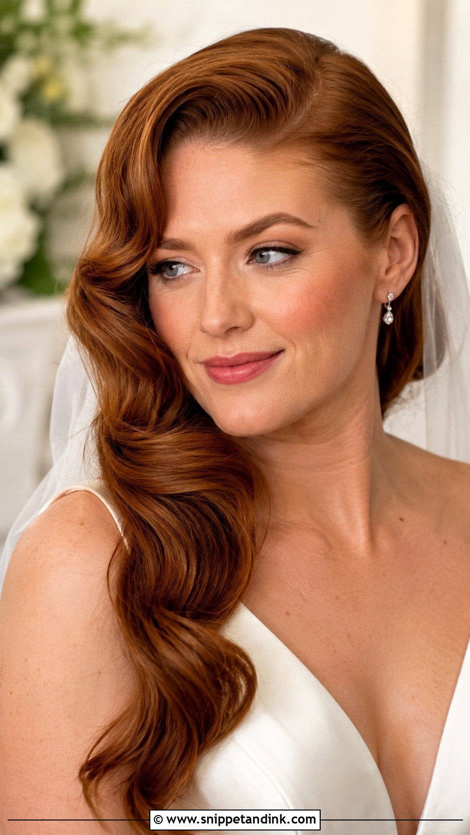 Side Part Hollywood Waves Bridal Hair - Snippet and Ink - 15 Hollywood Glamour Bridal Hair Waves