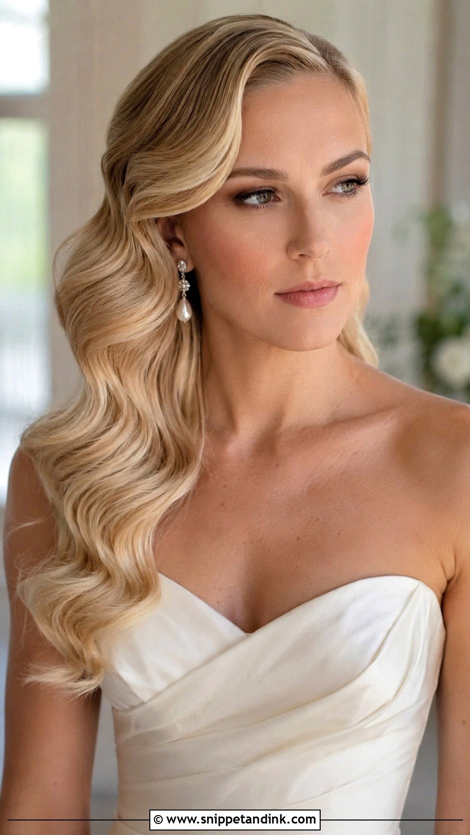 Side Part Hollywood Waves - Snippet and Ink - 15 Side Part Bridal Hairstyles