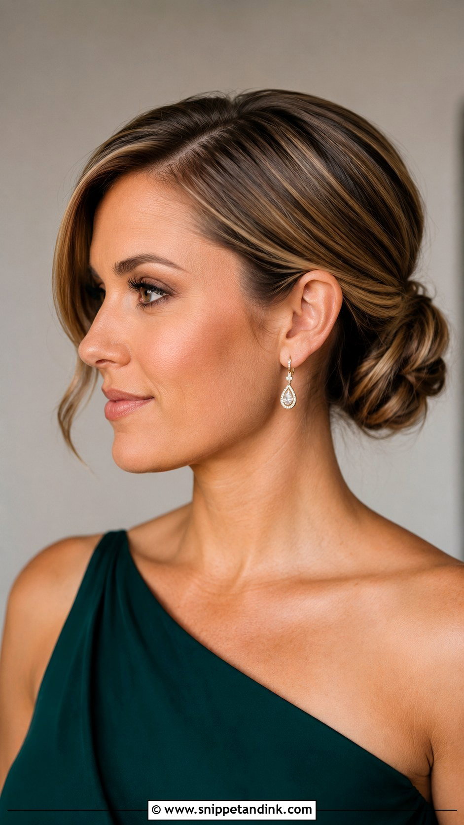 Side Part Low Bun For Short Hair - Snippet and Ink - 20 Short Hair Bridesmaid Hairstyles Updo Low Buns