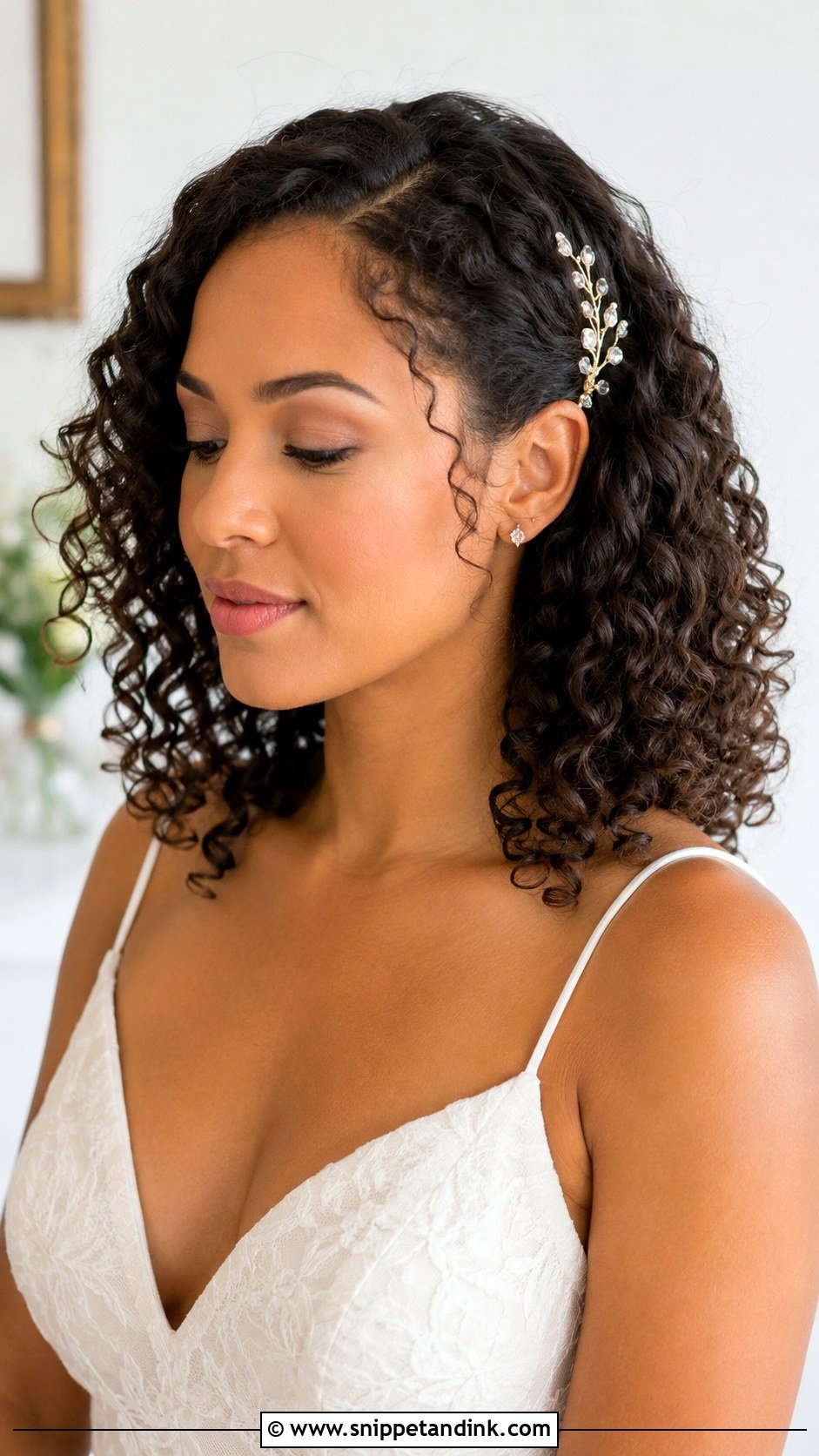 Side Part Low Bun Wedding Hair - Snippet and Ink - 15 Minimalist Wedding Hair Ideas