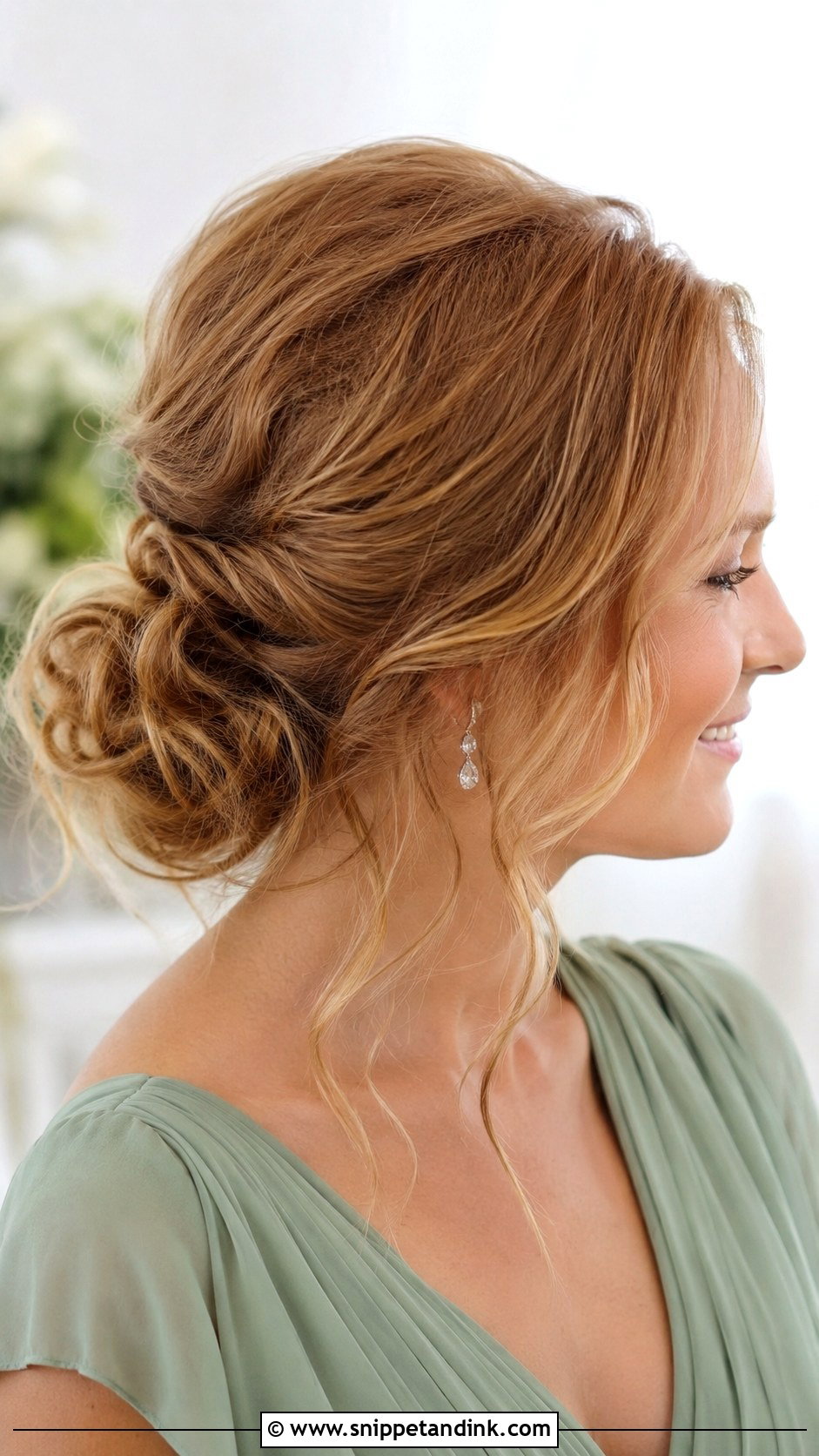 Side Part Messy Low Bun For Bridesmaids - Snippet and Ink - 20 Bridesmaid Hairstyles Side Part