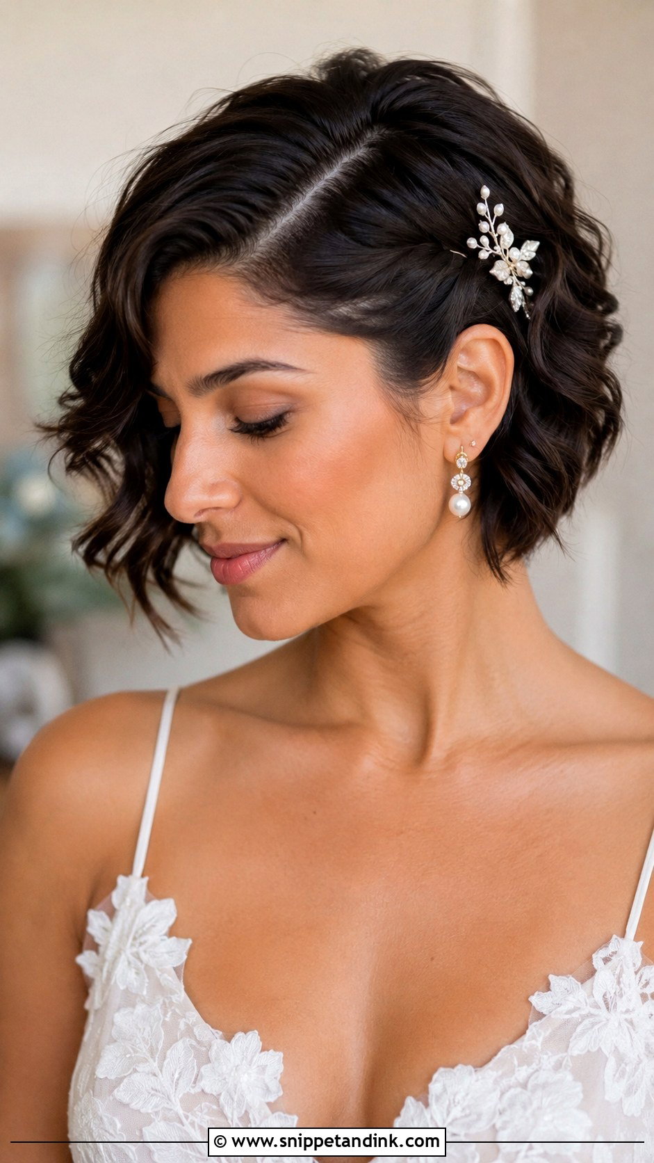 Side Part Pixie Wedding Hair - Snippet and Ink - 15 Pixie Hair Wedding Styles