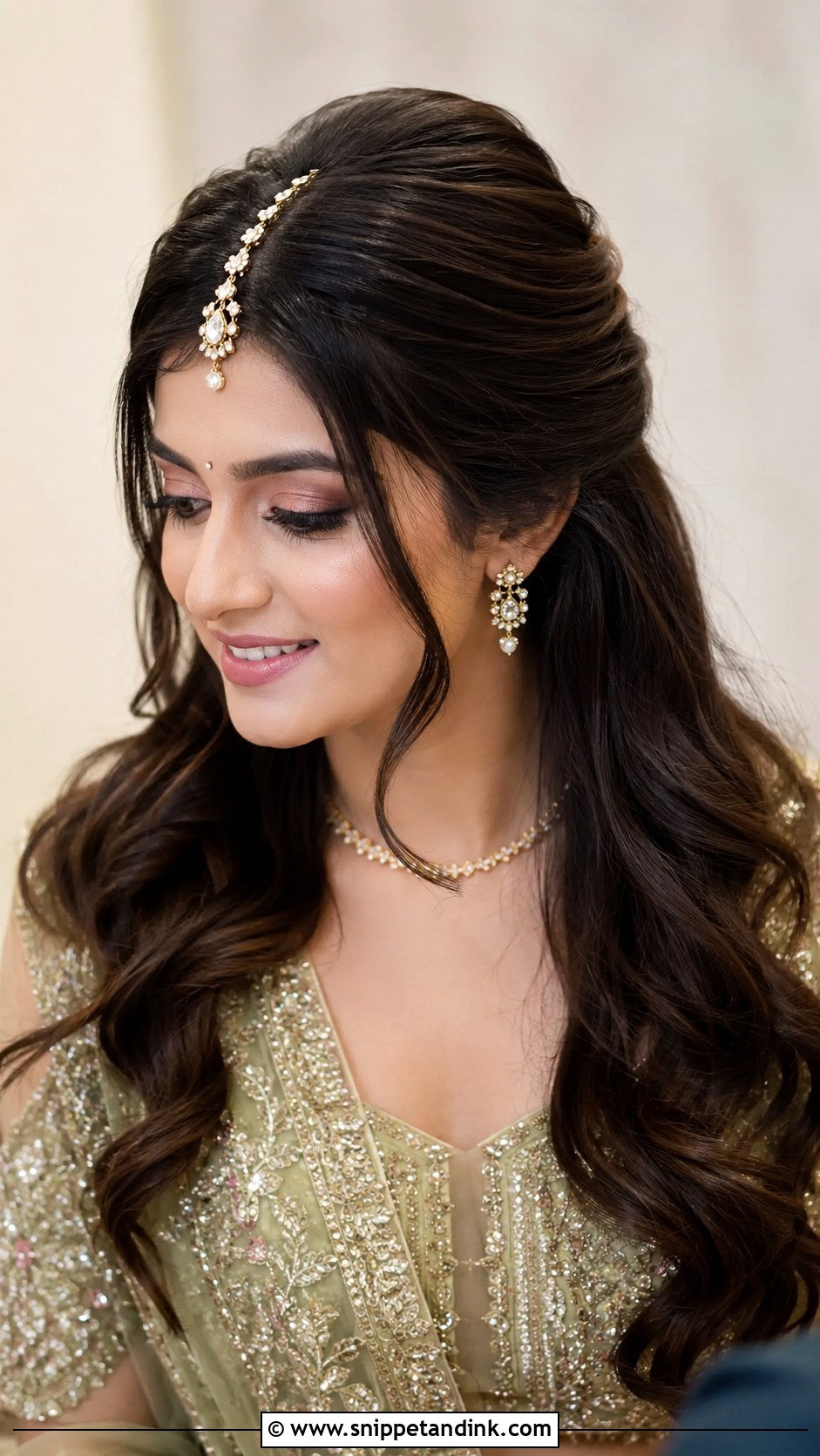 Side Part Puff With Half Updo - Snippet and Ink - 20 Side Partition Hairstyles Indian Wedding