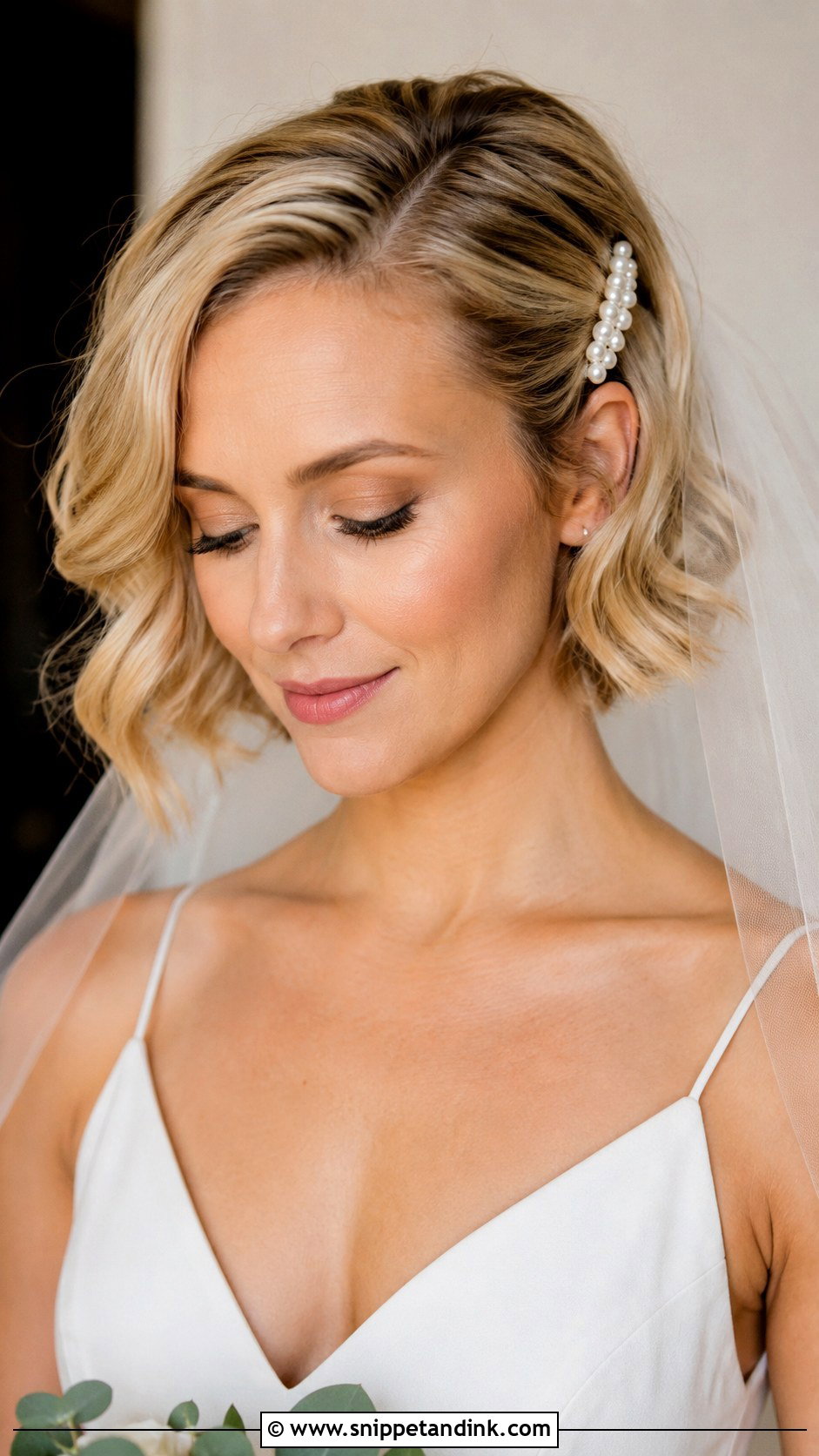 Side Part Short Bridal Hair - Snippet and Ink - 15 Side Part Bridal Hairstyles