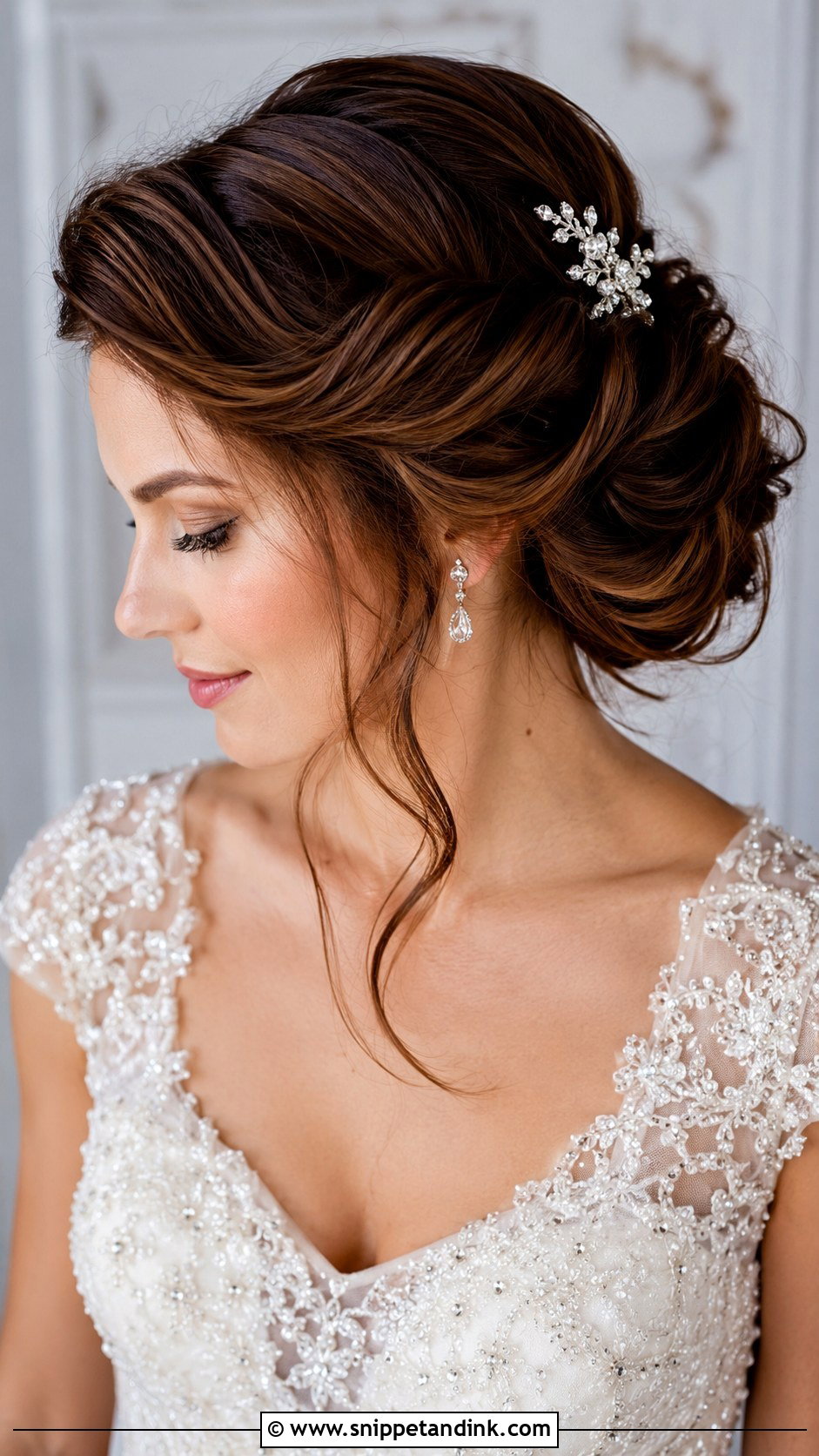 Side Part Twisted Updo - Snippet and Ink - 20 Side Part Wedding Hairstyles