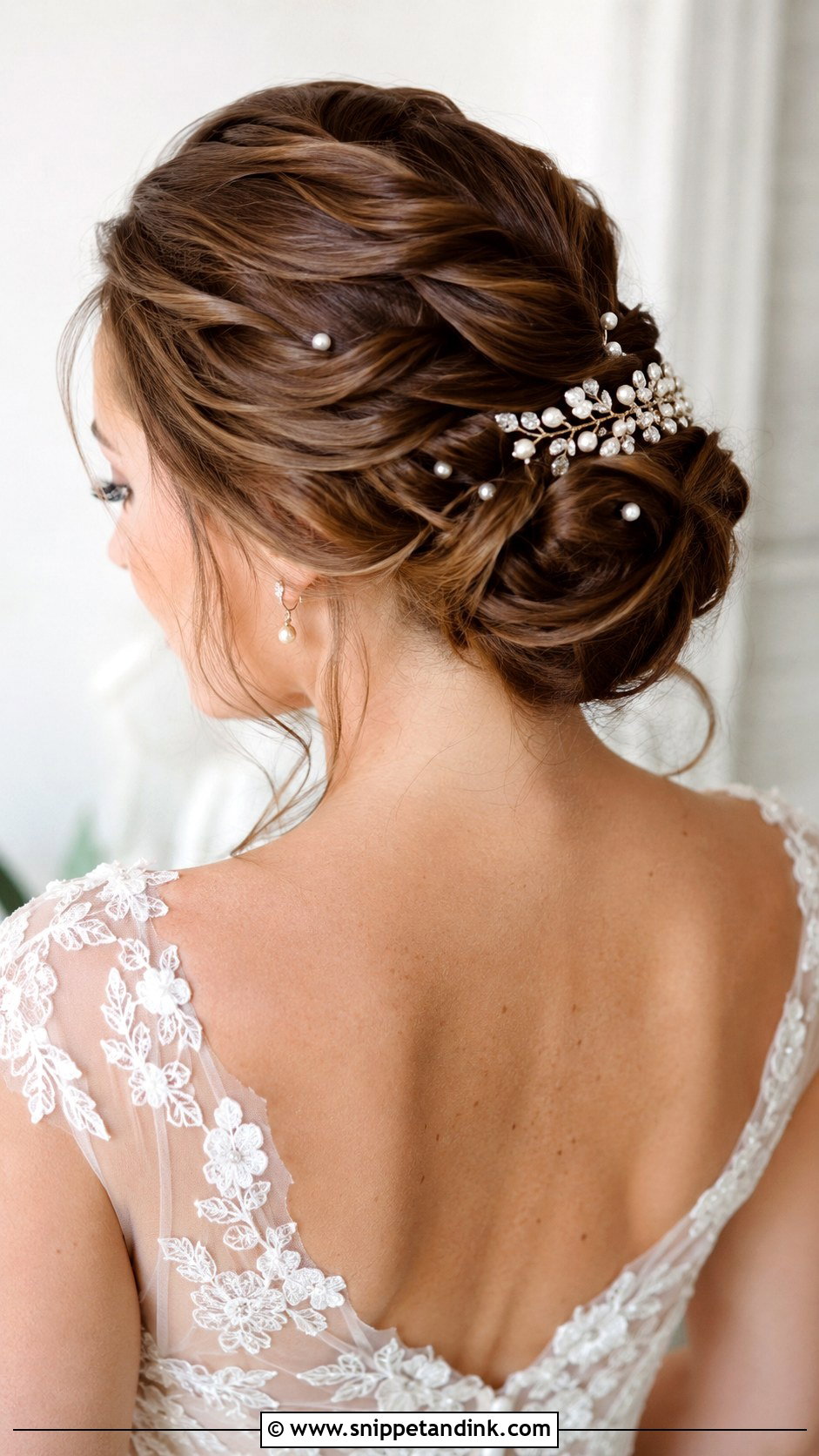 Side Part Twisted Updo Bridal Hair - Snippet and Ink - 25 Side Part Wedding Hair Ideas