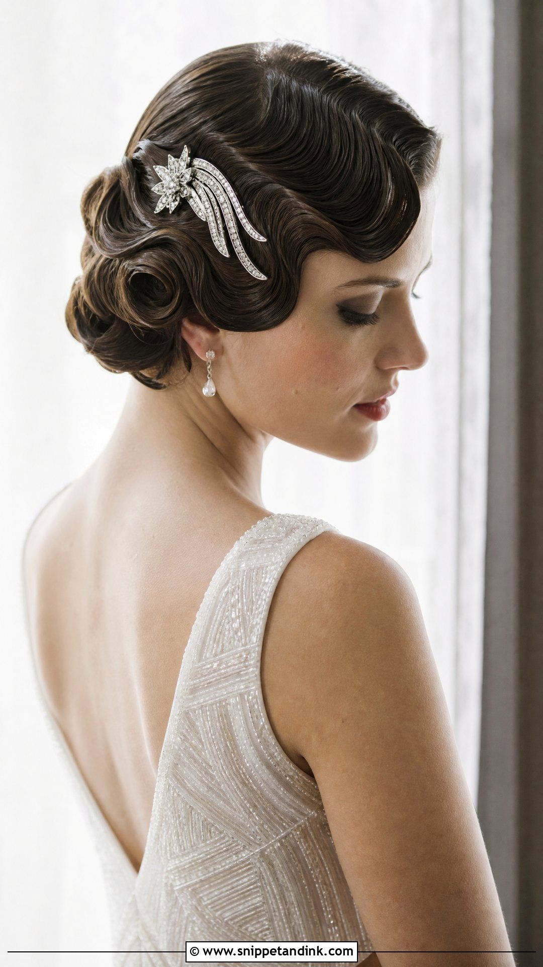 Side Part Vintage Finger Waves - Snippet and Ink - 20 Side Part Bridal Hair Ideas